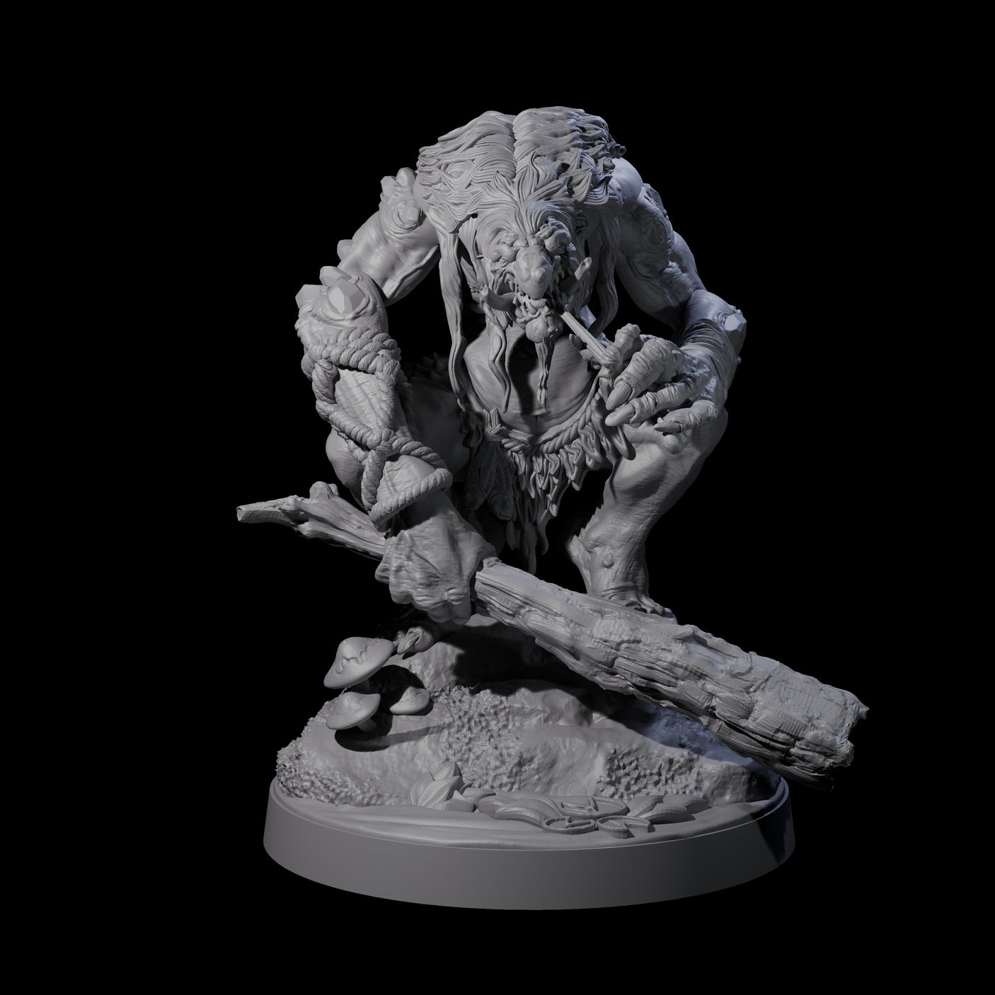 Hunch Back Troll B Miniature for Dungeons and Dragons, Pathfinder or other TTRPGs