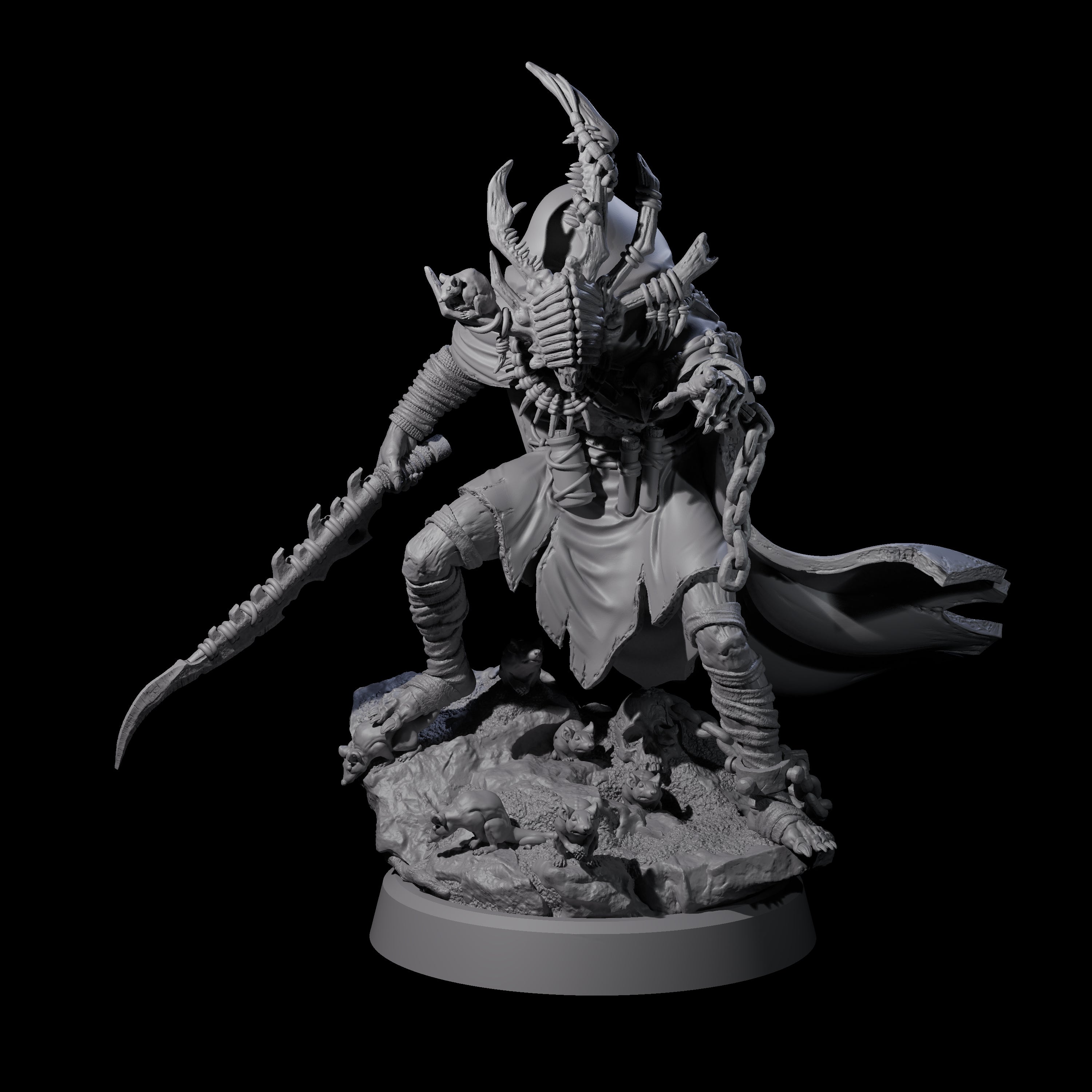 Hunchback Hobgoblin War Captain Miniature for Dungeons and Dragons, Pathfinder or other TTRPGs