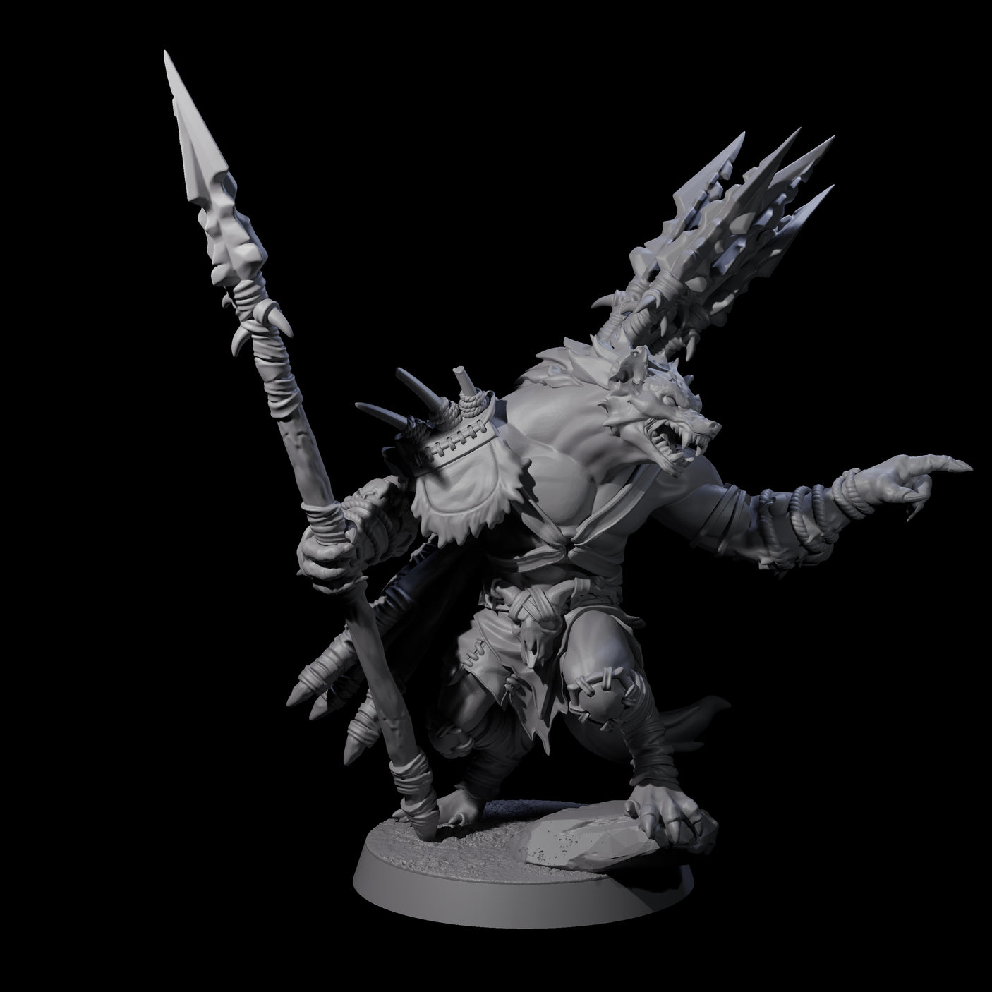 Hunting Gnoll Stalker A Miniature for Dungeons and Dragons, Pathfinder or other TTRPGs