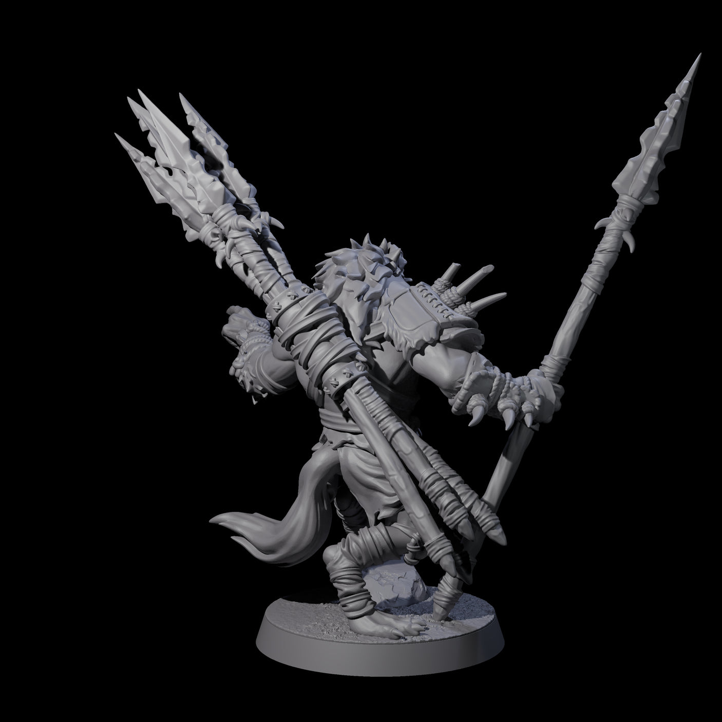Hunting Gnoll Stalker A Miniature for Dungeons and Dragons, Pathfinder or other TTRPGs