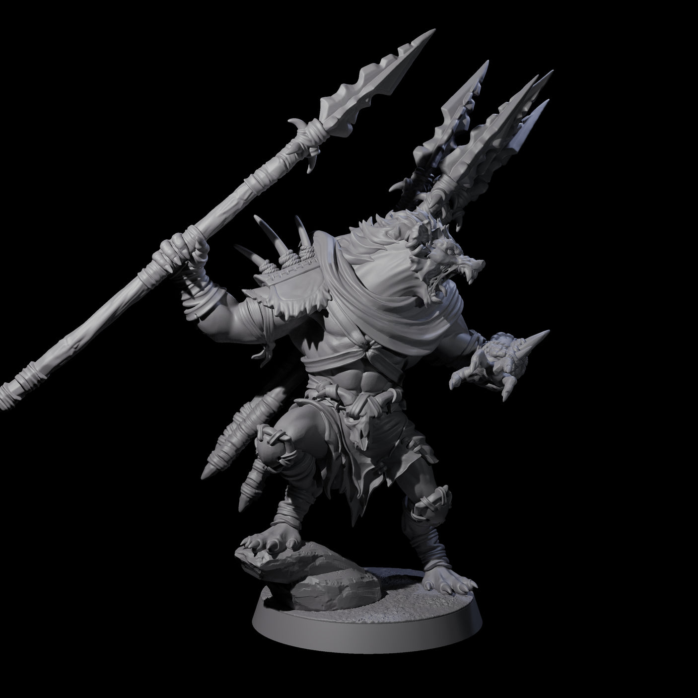 Hunting Gnoll Stalker B Miniature for Dungeons and Dragons, Pathfinder or other TTRPGs