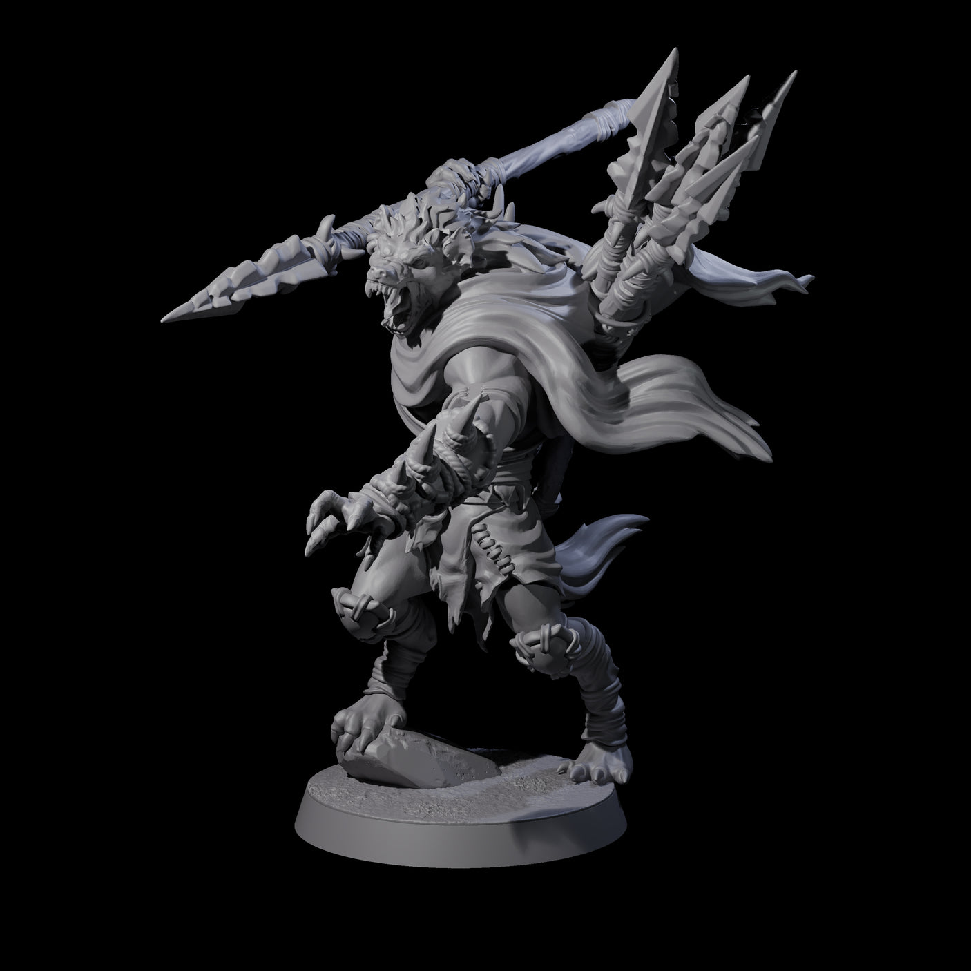 Hunting Gnoll Stalker C Miniature for Dungeons and Dragons, Pathfinder or other TTRPGs