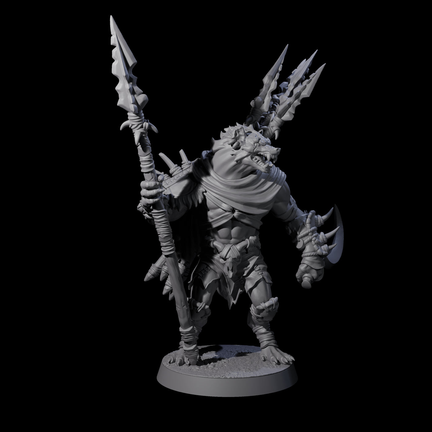 Hunting Gnoll Stalker E Miniature for Dungeons and Dragons, Pathfinder or other TTRPGs
