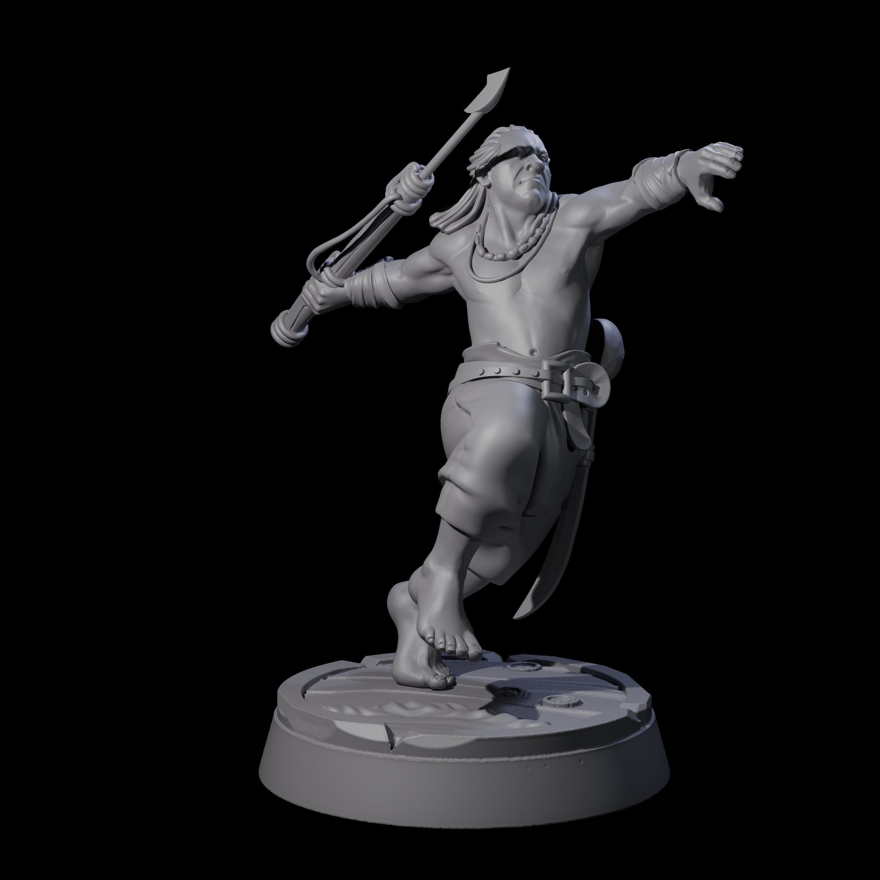 Hurling Human Harpoon Master Miniature for Dungeons and Dragons, Pathfinder or other TTRPGs