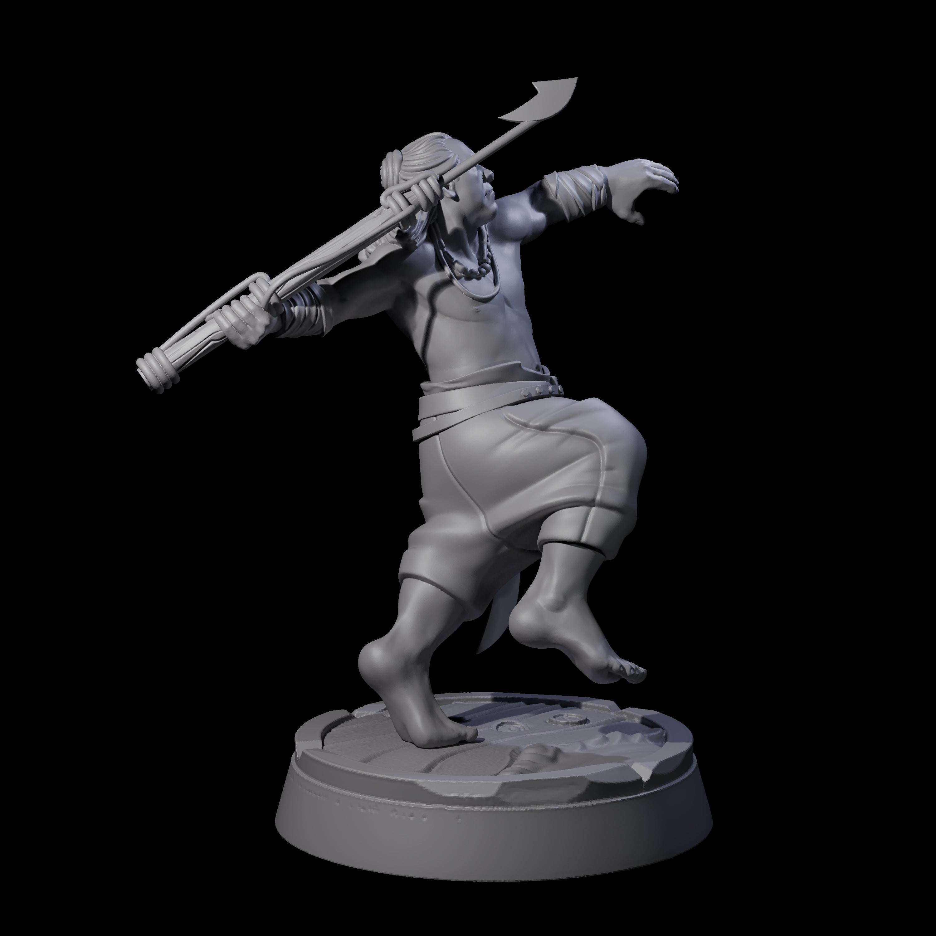 Hurling Human Harpoon Master Miniature for Dungeons and Dragons, Pathfinder or other TTRPGs