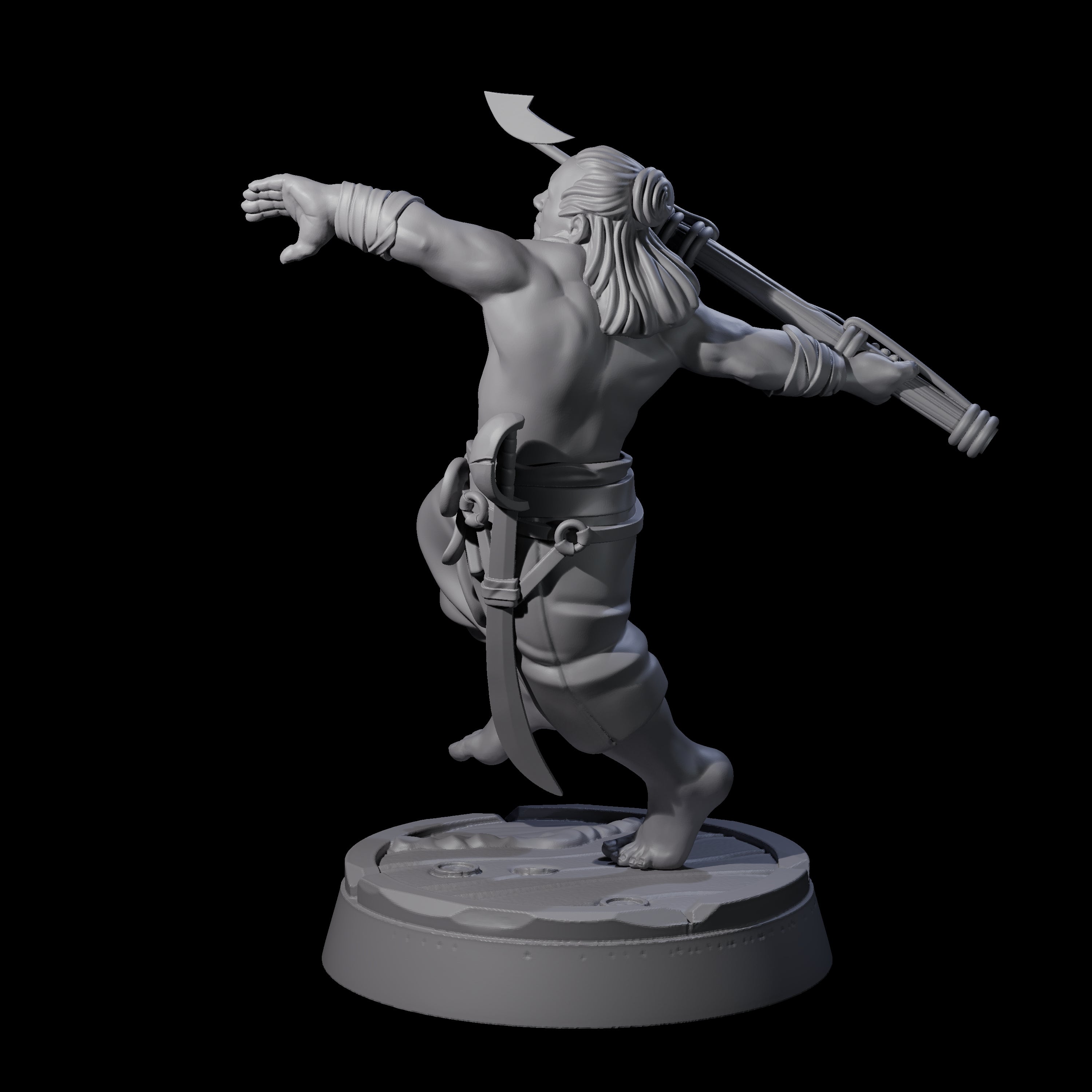 Hurling Human Harpoon Master Miniature for Dungeons and Dragons, Pathfinder or other TTRPGs
