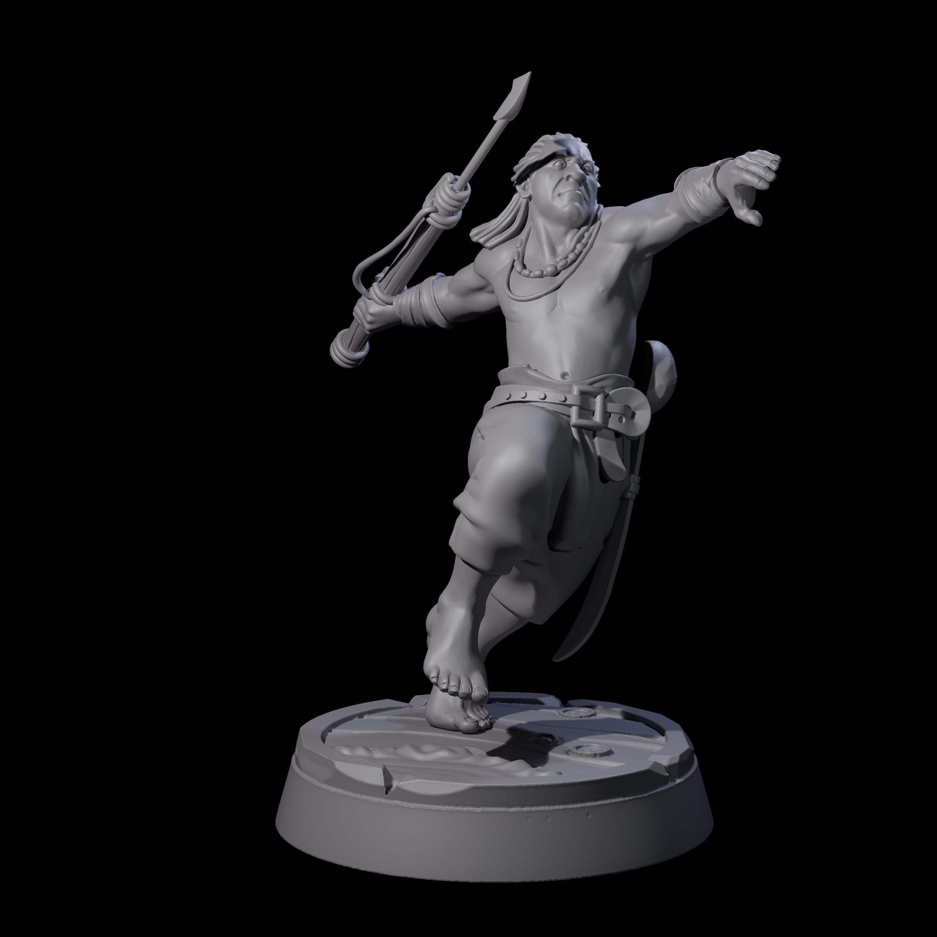 Hurling Human Harpoon Master Miniature for Dungeons and Dragons, Pathfinder or other TTRPGs