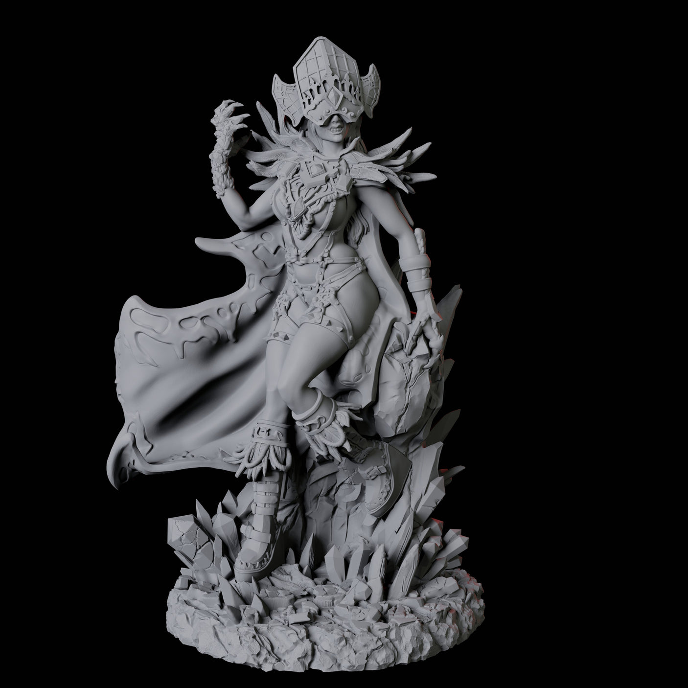 Ice Sorceress Miniature for Dungeons and Dragons, Pathfinder or other TTRPGs