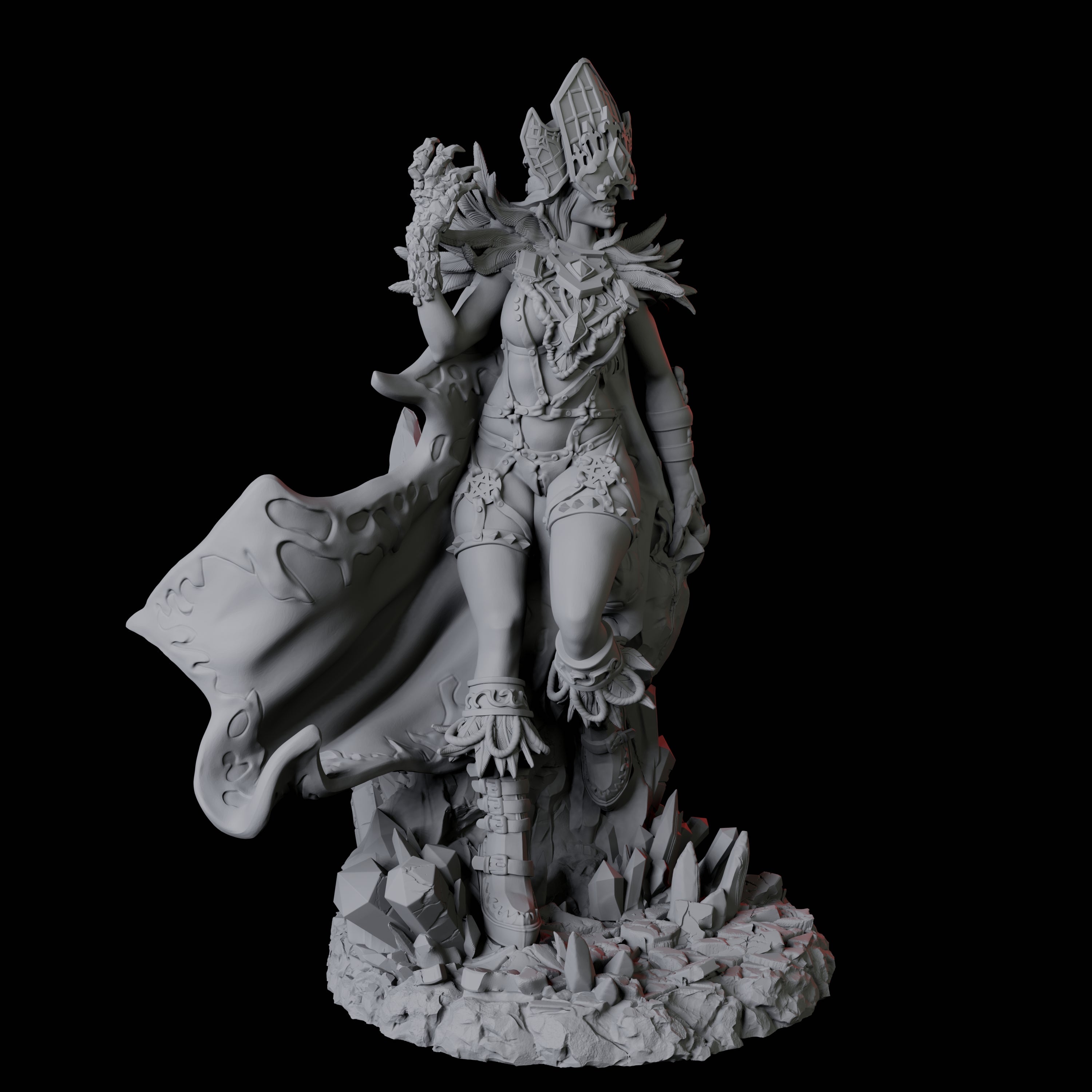 Ice Sorceress Miniature for Dungeons and Dragons, Pathfinder or other TTRPGs