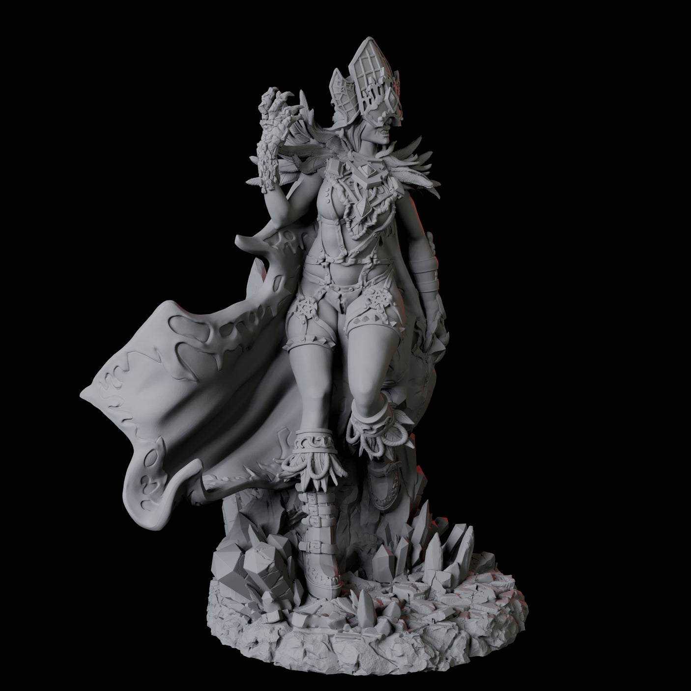 Ice Sorceress Miniature for Dungeons and Dragons, Pathfinder or other TTRPGs