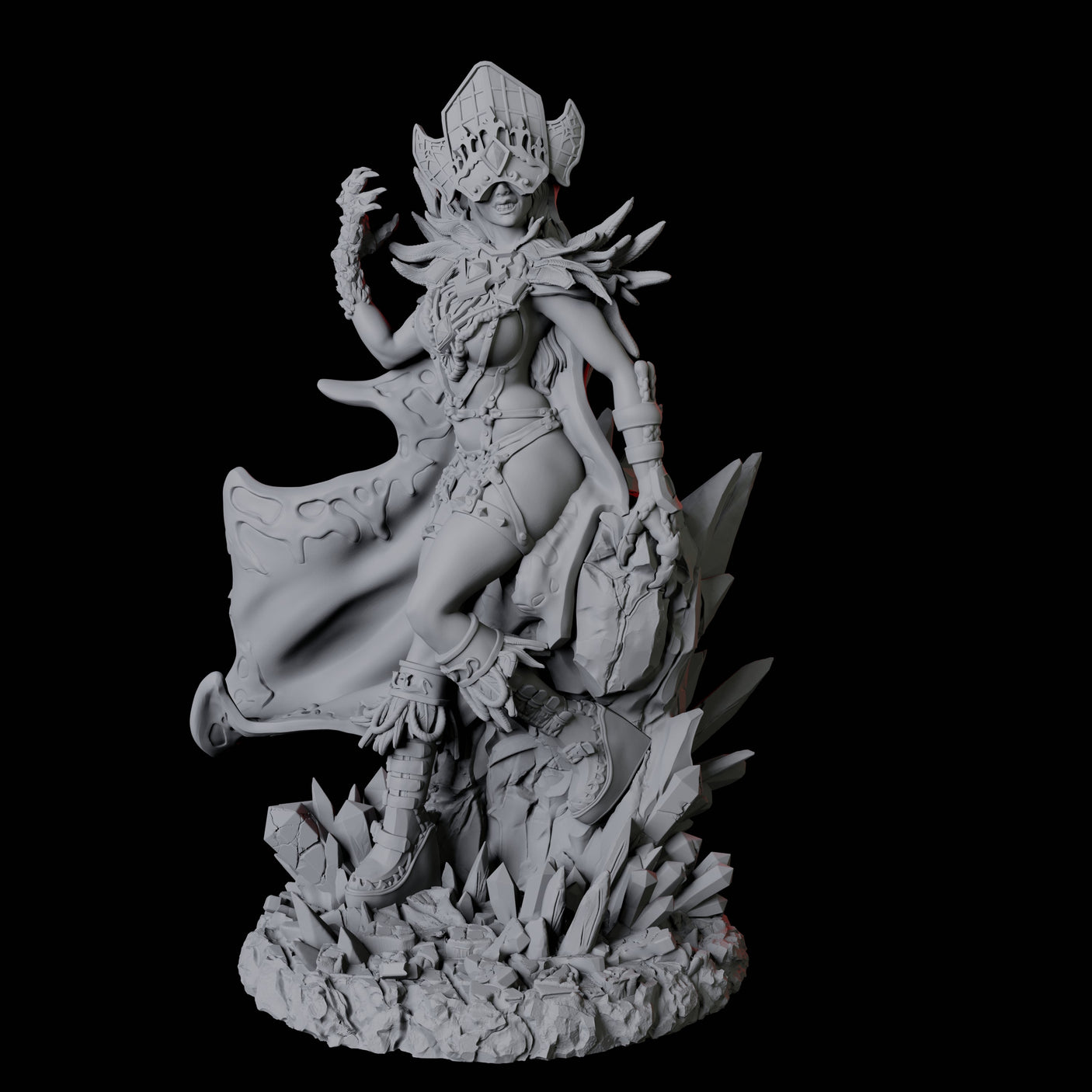 Ice Sorceress Miniature for Dungeons and Dragons, Pathfinder or other TTRPGs