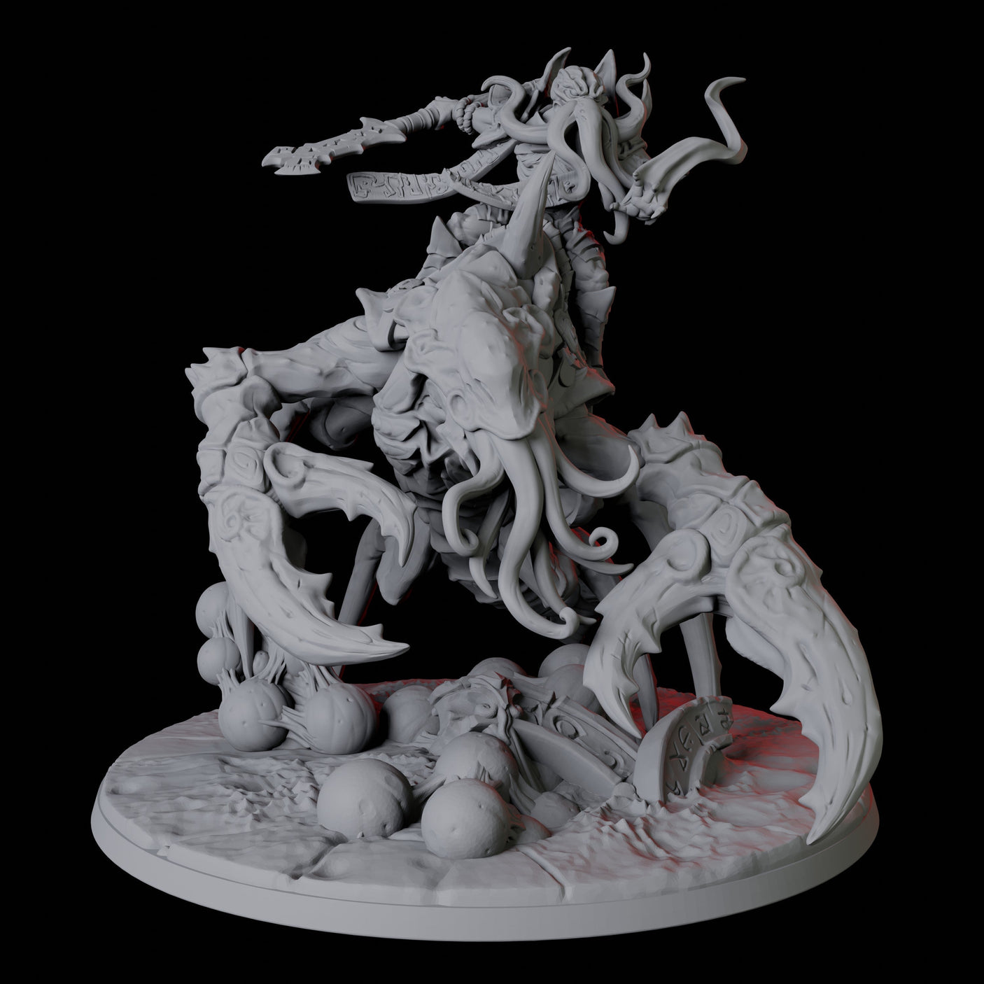 Illithid Elder riding Mutated Umber Hulk Miniature for Dungeons and Dragons, Pathfinder or other TTRPGs