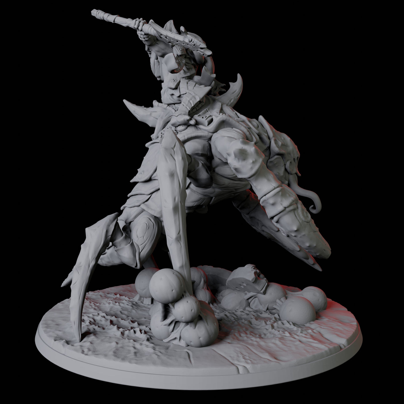 Illithid Elder riding Mutated Umber Hulk Miniature for Dungeons and Dragons, Pathfinder or other TTRPGs