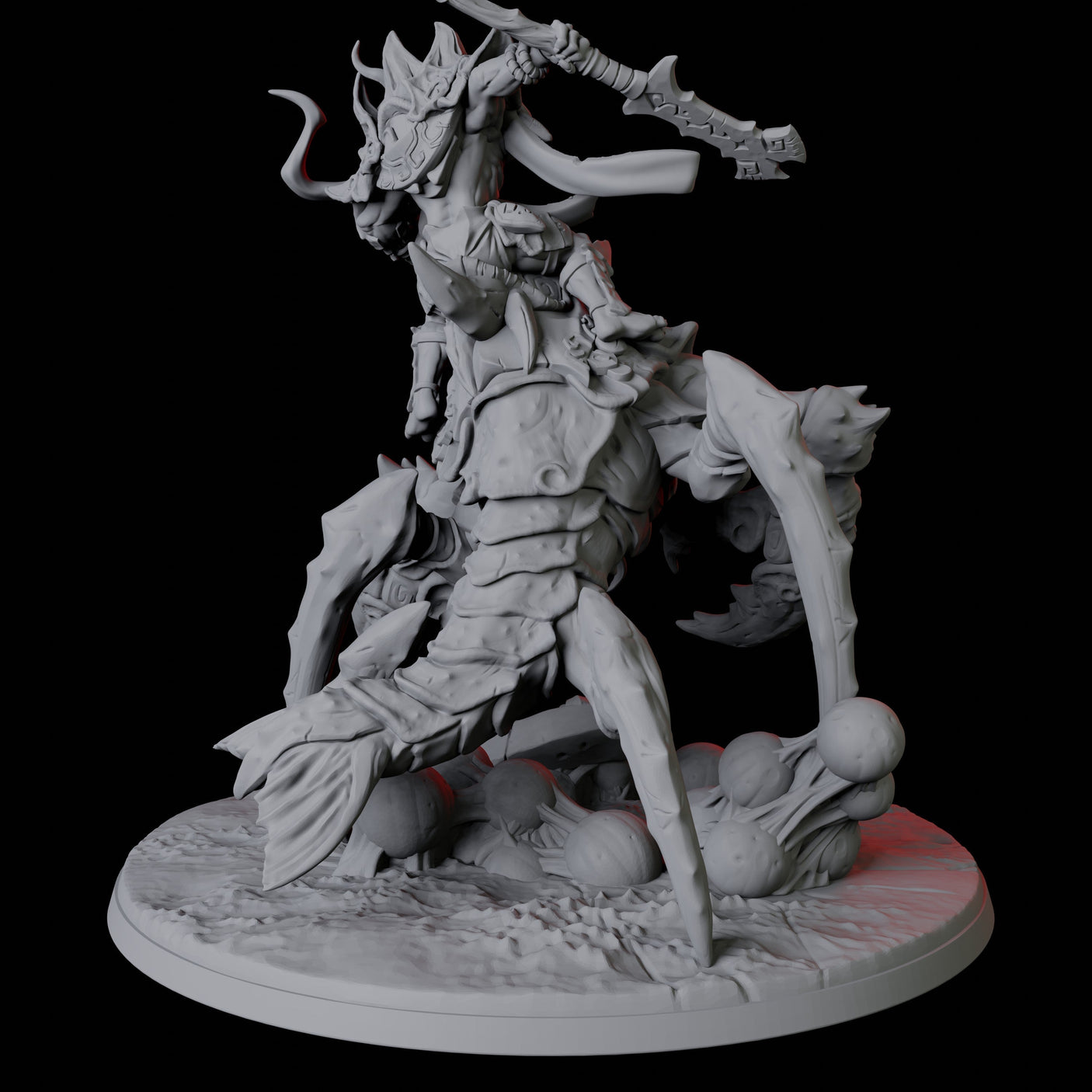 Illithid Elder riding Mutated Umber Hulk Miniature for Dungeons and Dragons, Pathfinder or other TTRPGs