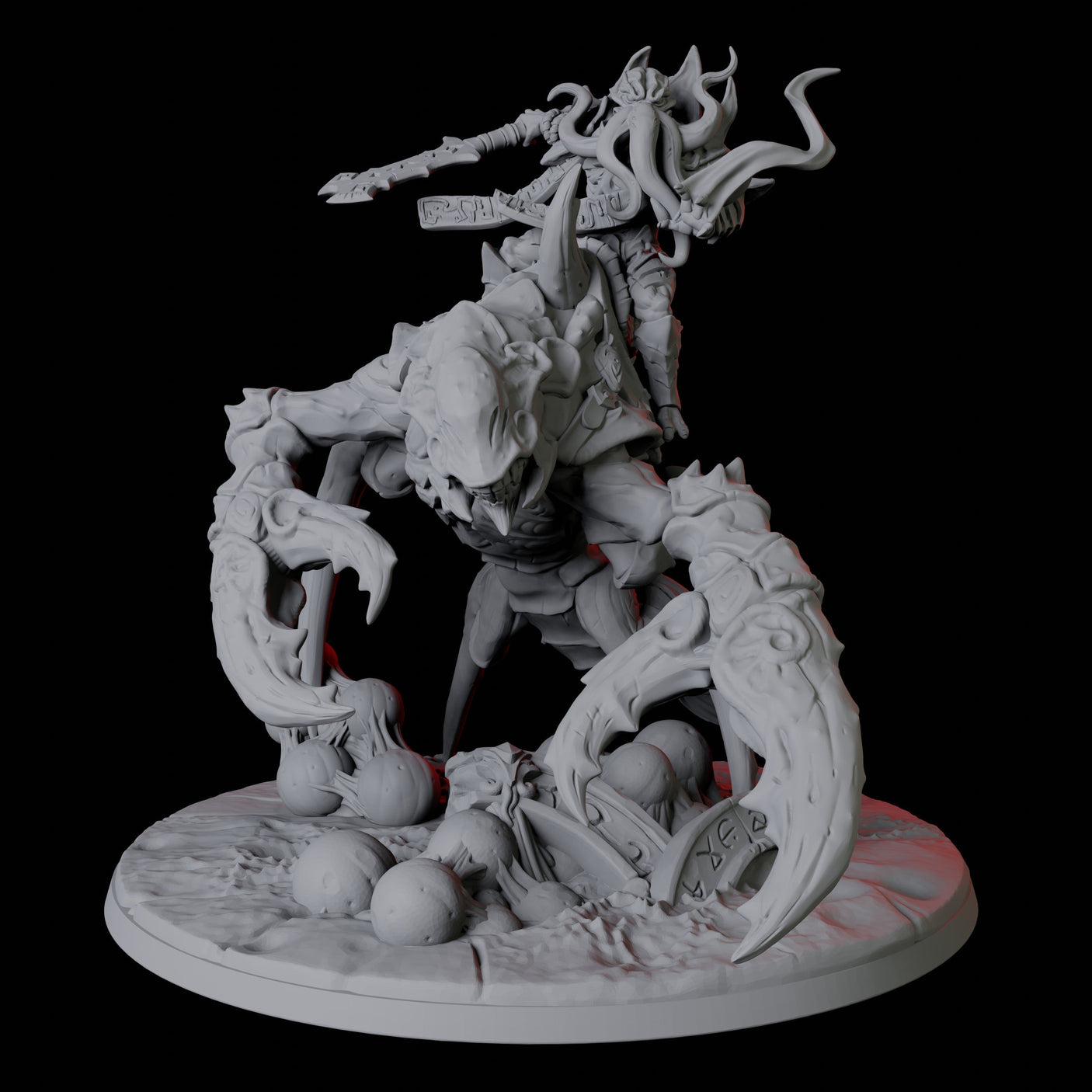 Illithid Elder riding Mutated Umber Hulk Miniature for Dungeons and Dragons, Pathfinder or other TTRPGs