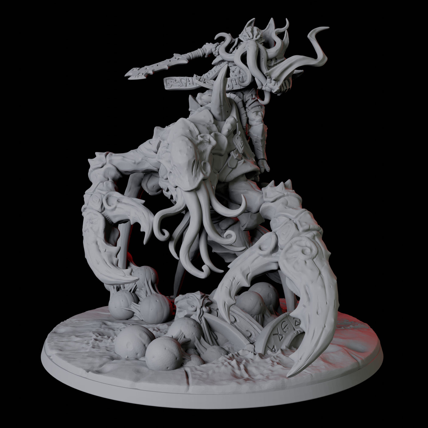 Illithid Elder riding Mutated Umber Hulk Miniature for Dungeons and Dragons, Pathfinder or other TTRPGs