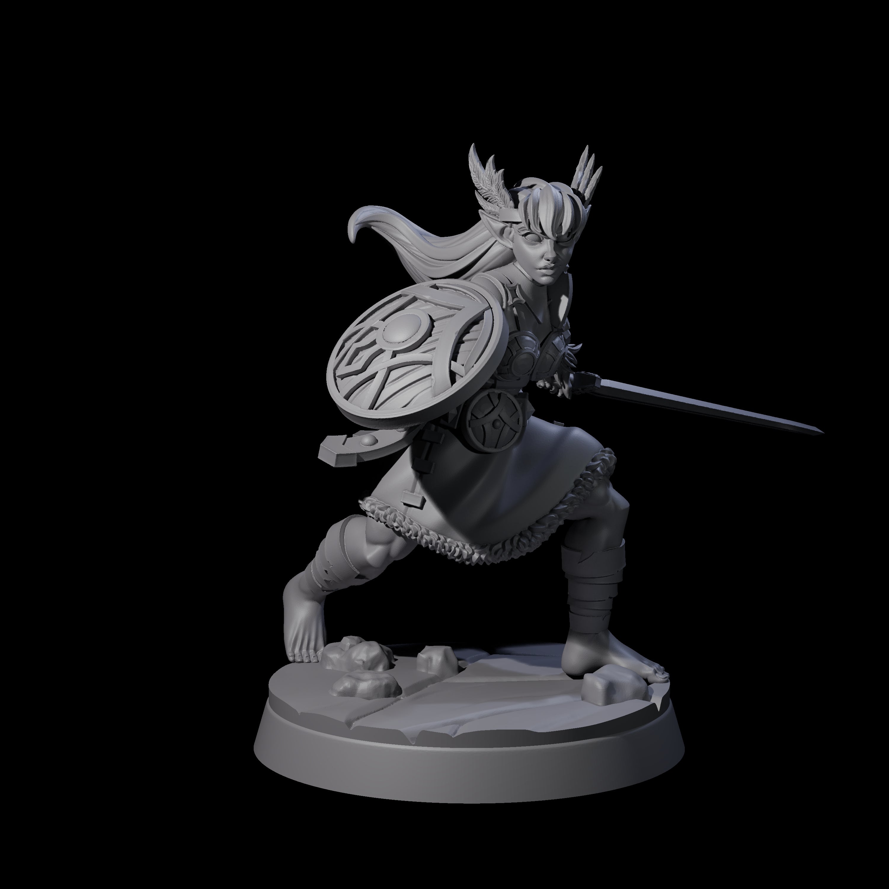 Indomitable Valkyrie Warrior Miniature for Dungeons and Dragons, Pathfinder or other TTRPGs