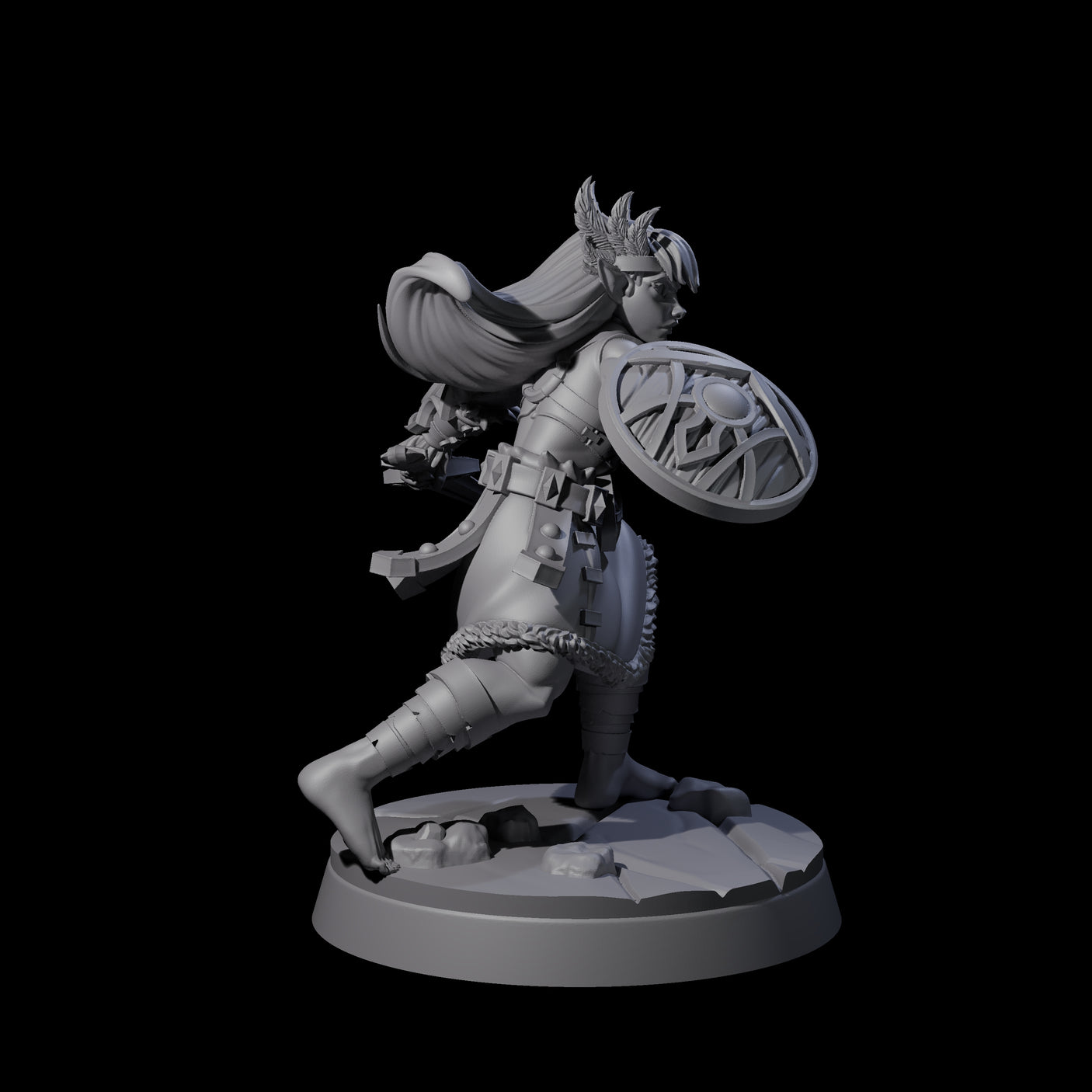 Indomitable Valkyrie Warrior Miniature for Dungeons and Dragons, Pathfinder or other TTRPGs