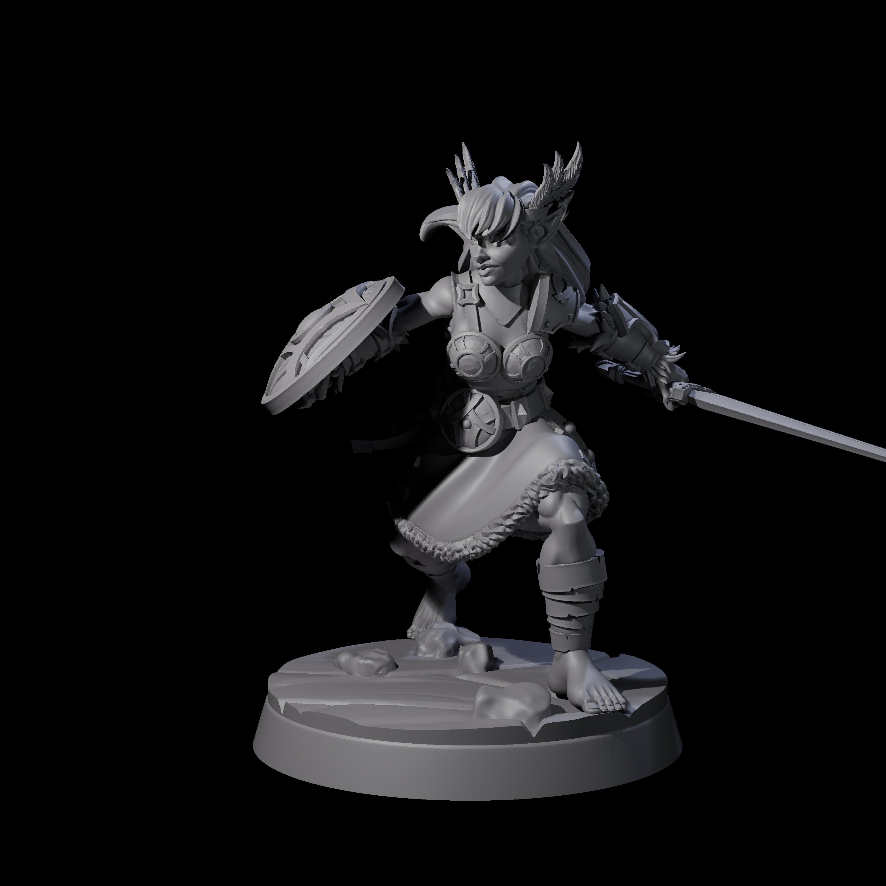 Indomitable Valkyrie Warrior Miniature for Dungeons and Dragons, Pathfinder or other TTRPGs