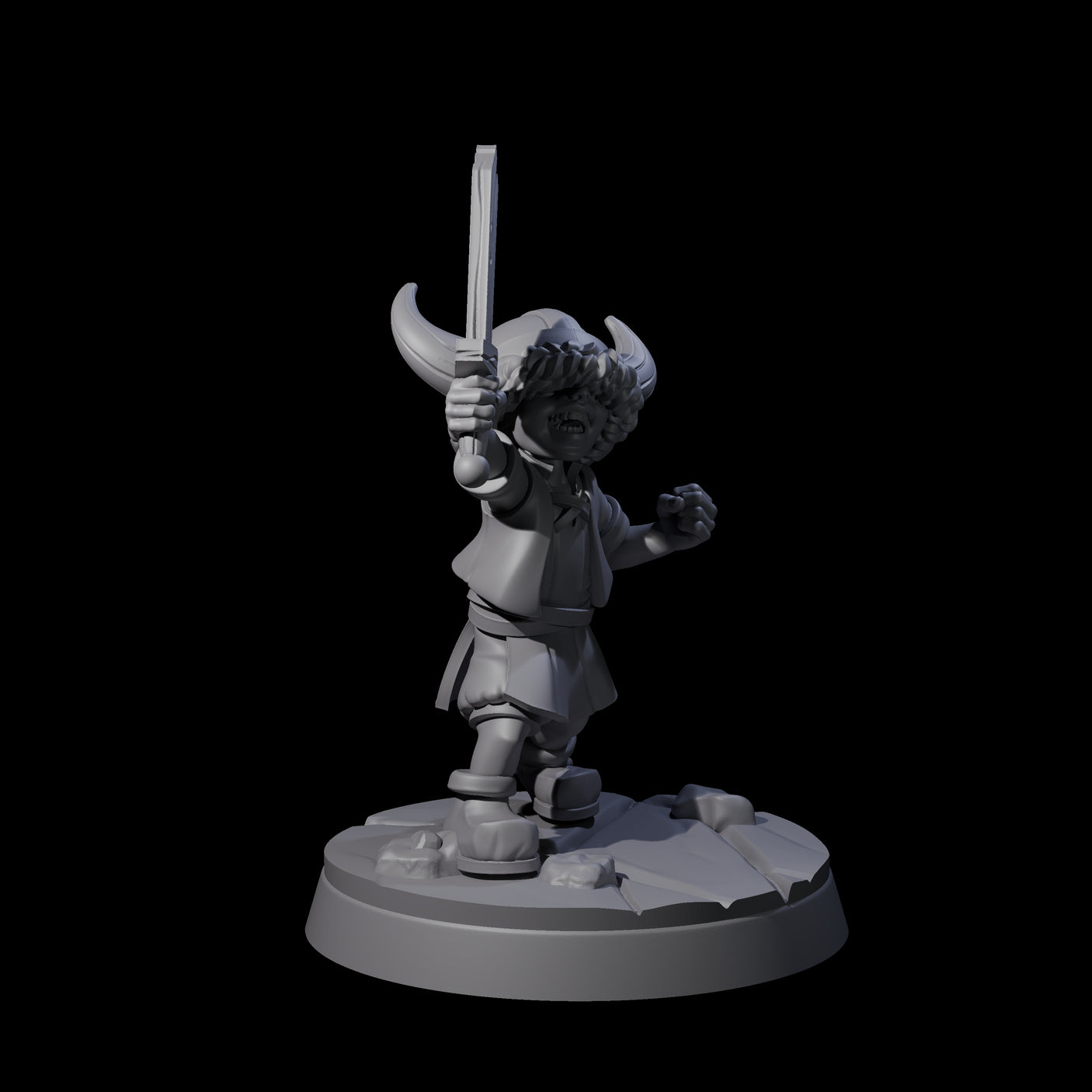 Indomitable Viking Family Kid A Miniature for Dungeons and Dragons, Pathfinder or other TTRPGs