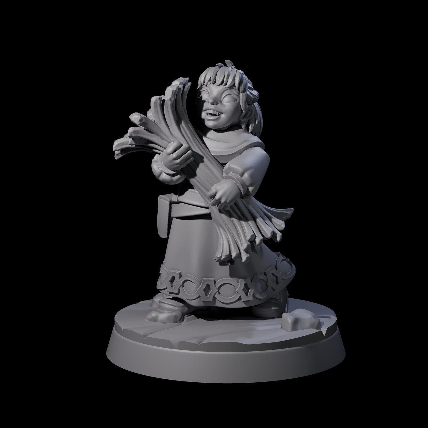 Indomitable Viking Family Miniature for Dungeons and Dragons, Pathfinder or other TTRPGs