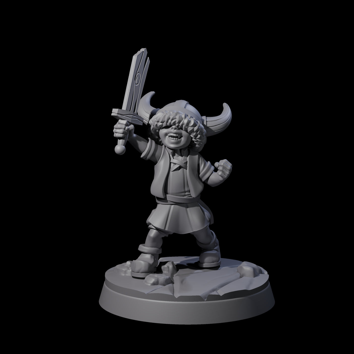Indomitable Viking Family Miniature for Dungeons and Dragons, Pathfinder or other TTRPGs