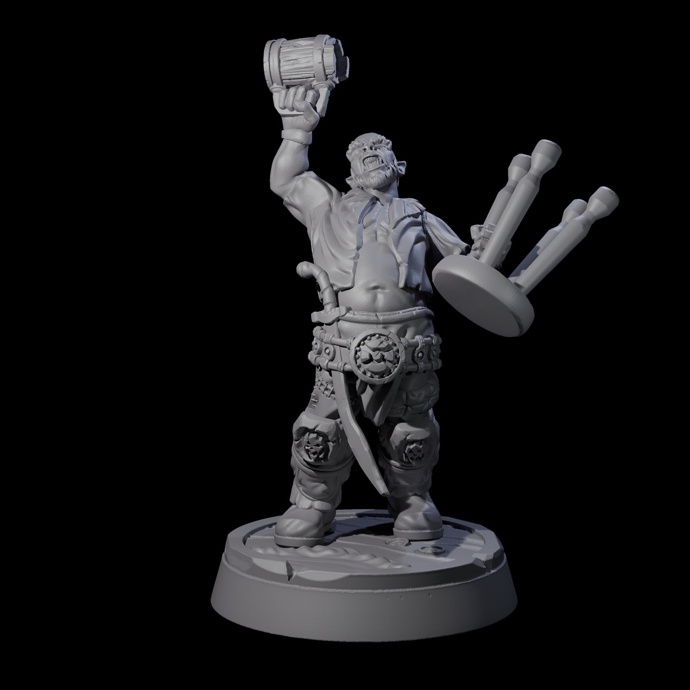 Inebriated Orc Revelers Miniature for Dungeons and Dragons, Pathfinder or other TTRPGs