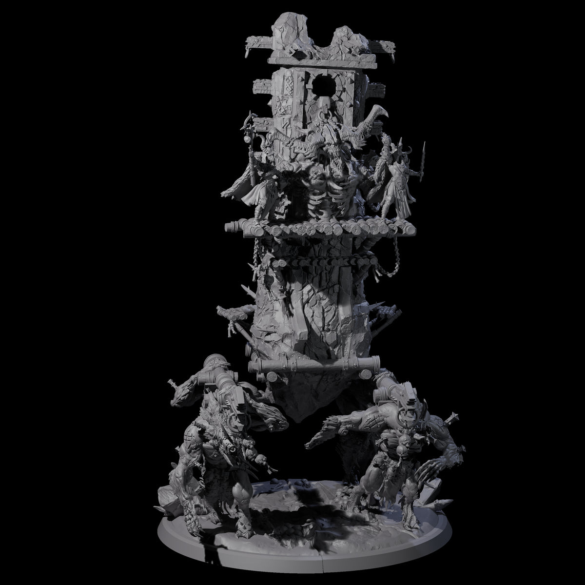 Infernal Demonic Shrine Miniature for Dungeons and Dragons, Pathfinder or other TTRPGs