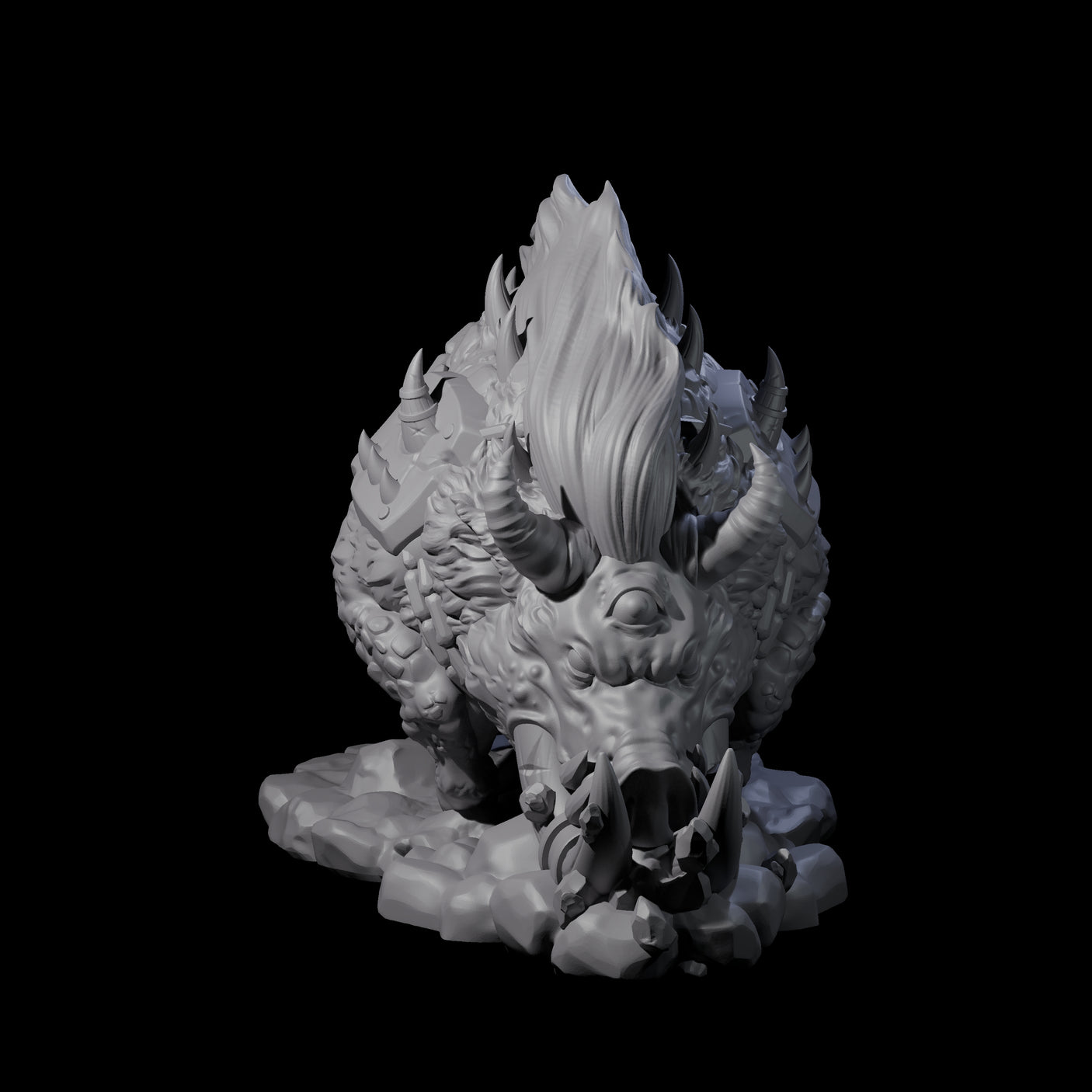Infernal Hell Boar Fiend Miniature for Dungeons and Dragons, Pathfinder or other TTRPGs