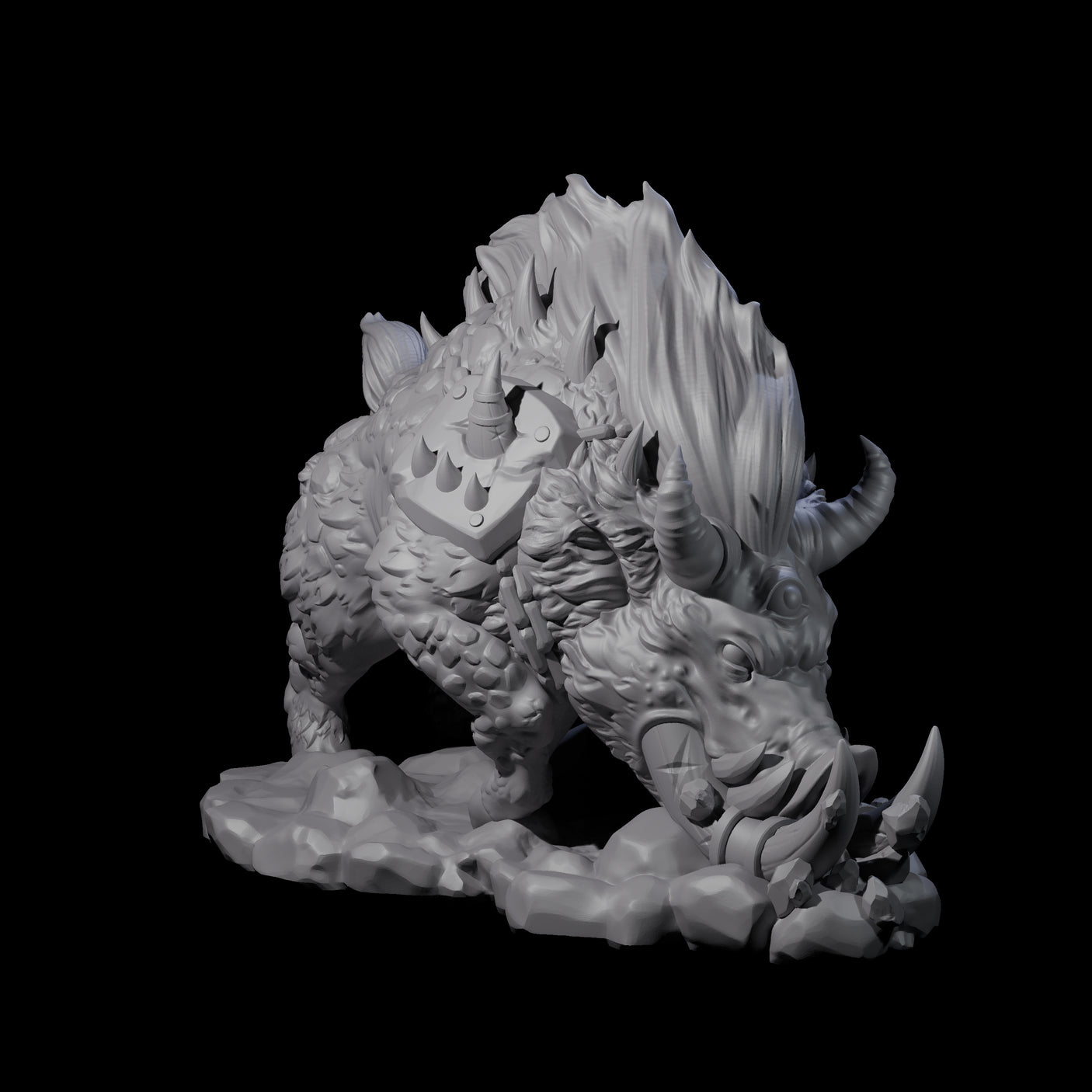 Infernal Hell Boar Fiend Miniature for Dungeons and Dragons, Pathfinder or other TTRPGs