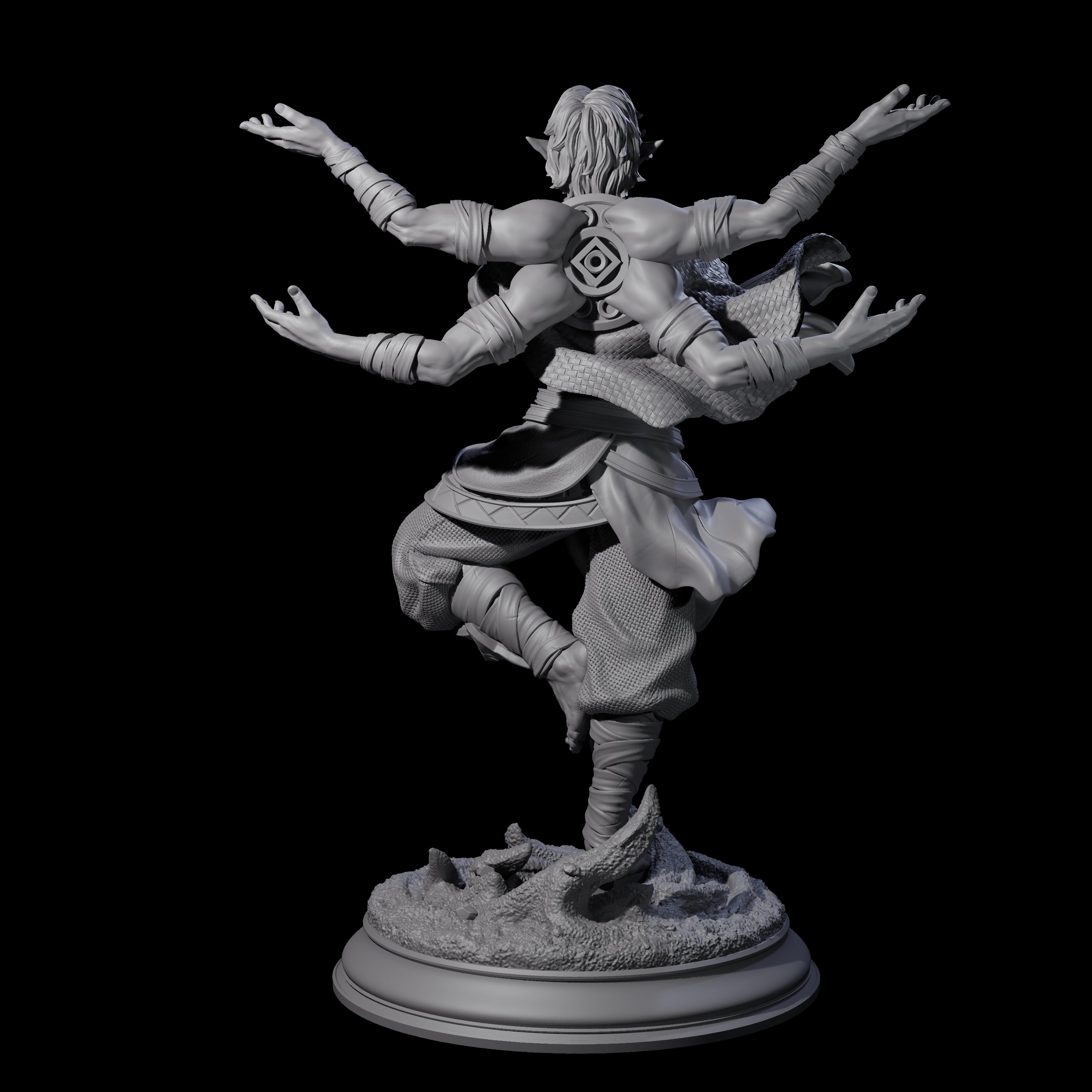 Inner Zen Elf Monk Miniature for Dungeons and Dragons, Pathfinder or other TTRPGs