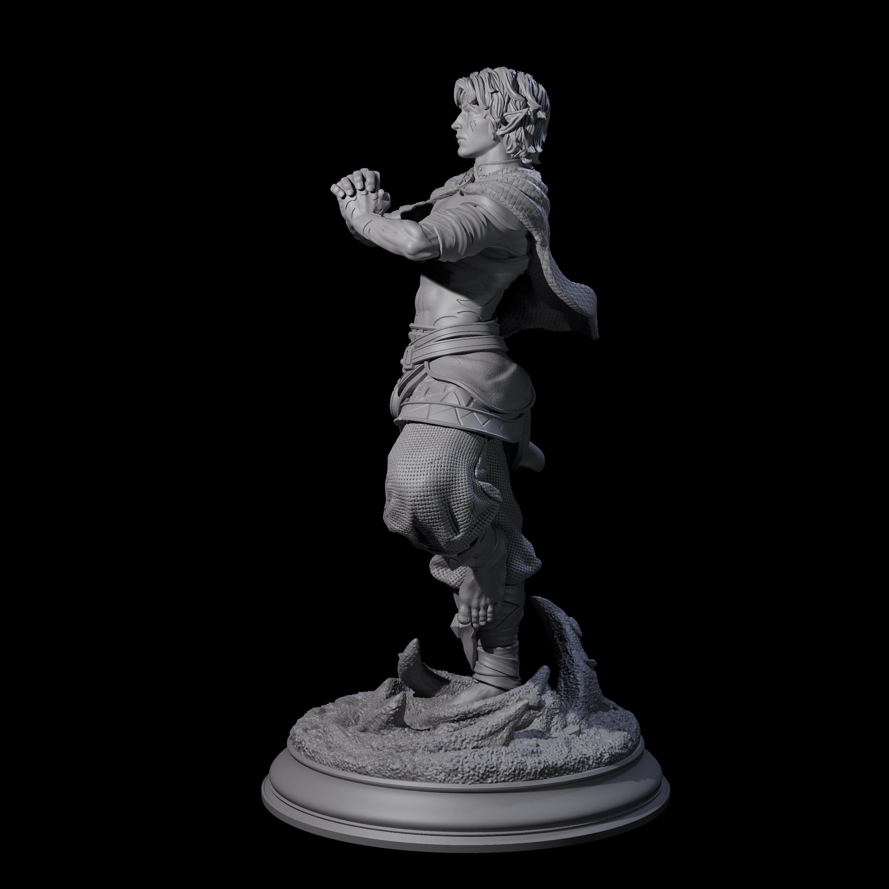 Inner Zen Elf Monk Miniature for Dungeons and Dragons, Pathfinder or other TTRPGs