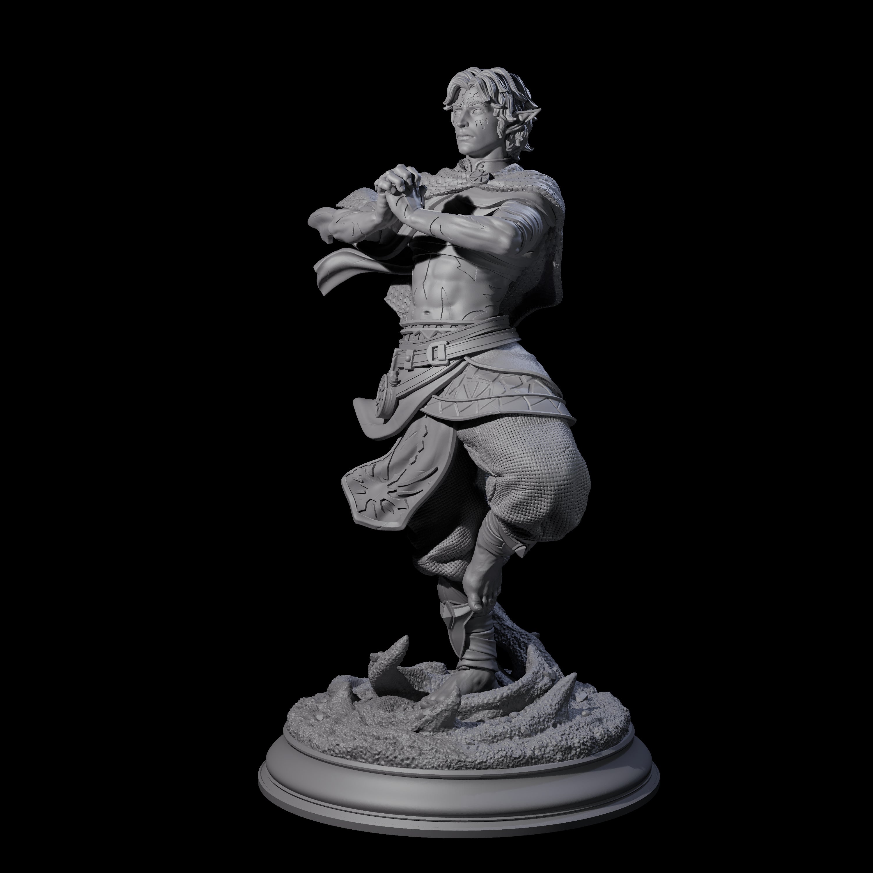 Inner Zen Elf Monk Miniature for Dungeons and Dragons, Pathfinder or other TTRPGs