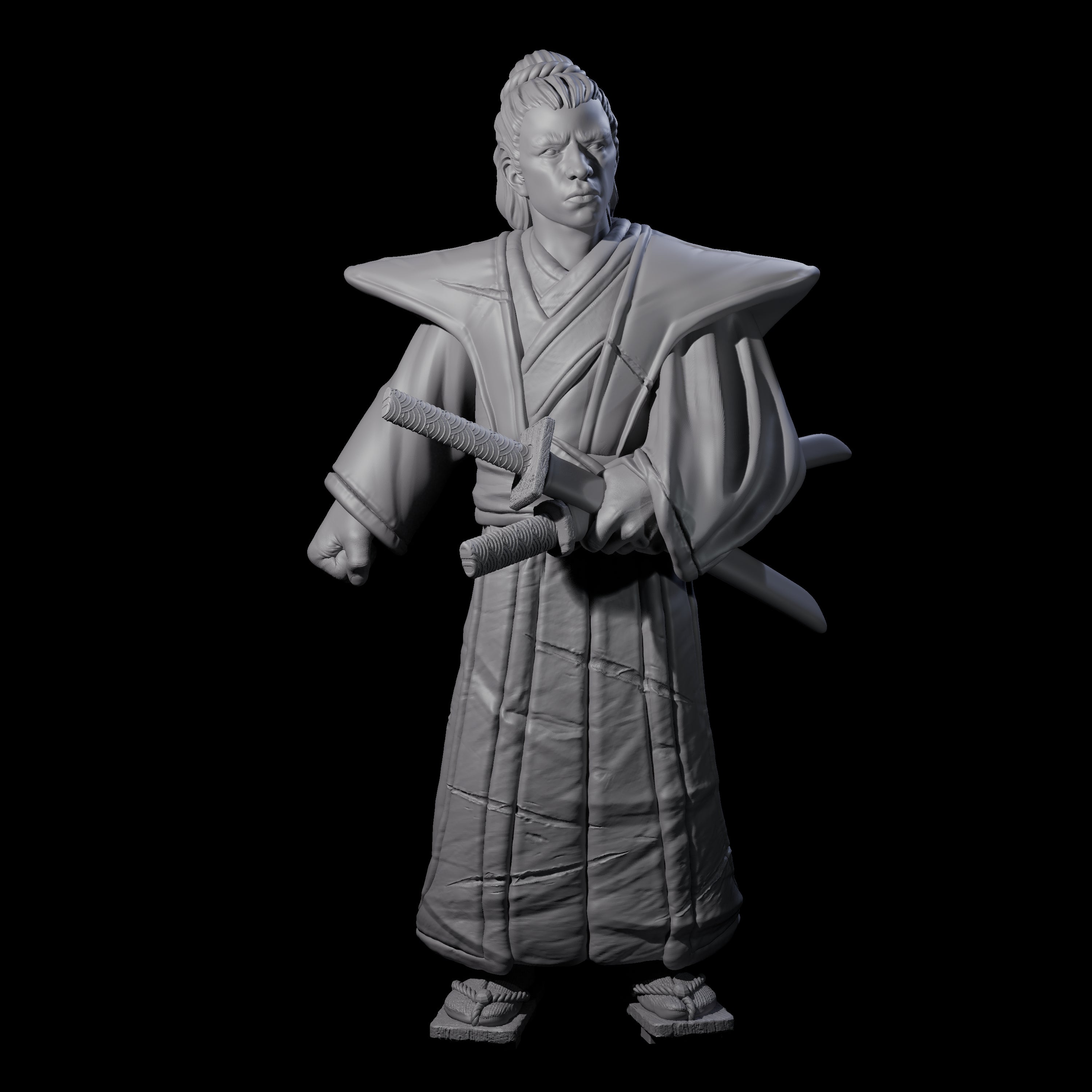 Inquisitive Armourless Samuari Miniature for Dungeons and Dragons, Pathfinder or other TTRPGs