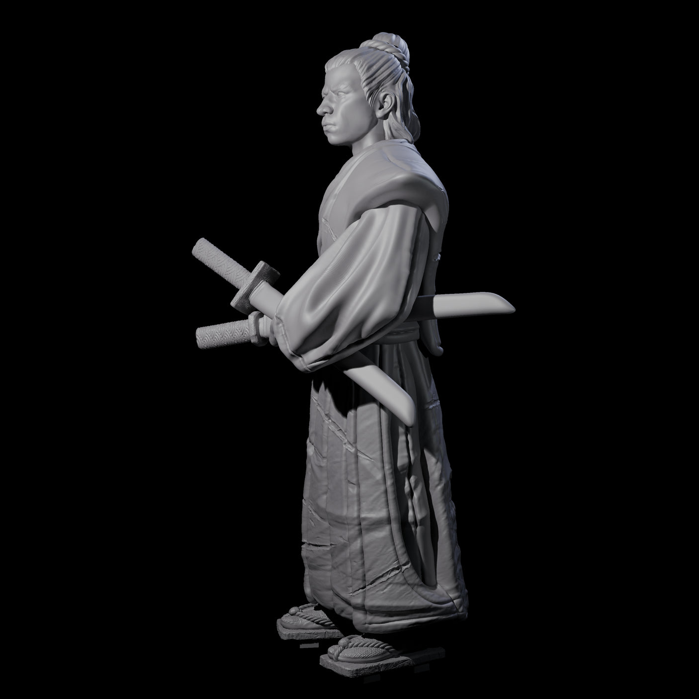 Inquisitive Armourless Samuari Miniature for Dungeons and Dragons, Pathfinder or other TTRPGs