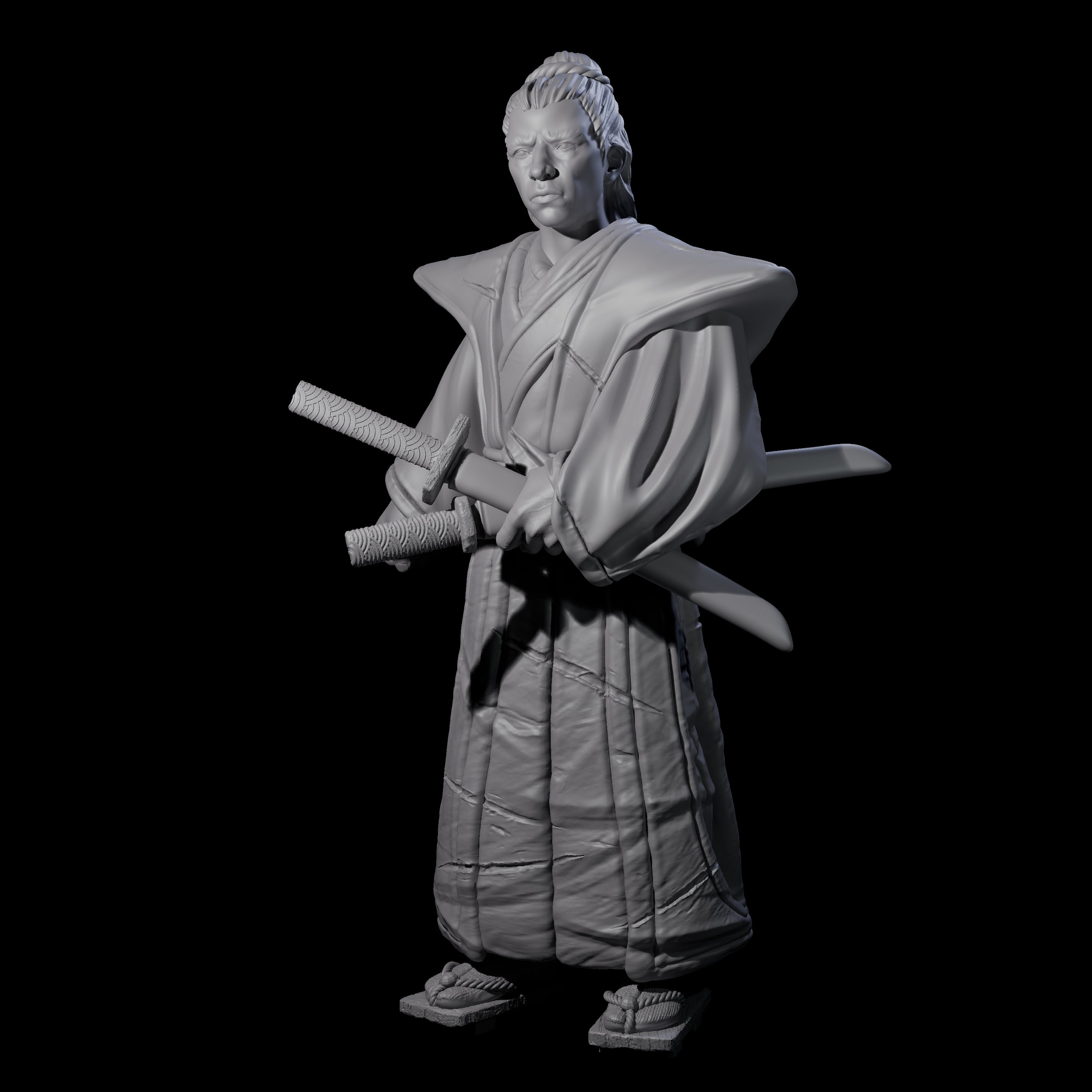 Inquisitive Armourless Samuari Miniature for Dungeons and Dragons, Pathfinder or other TTRPGs