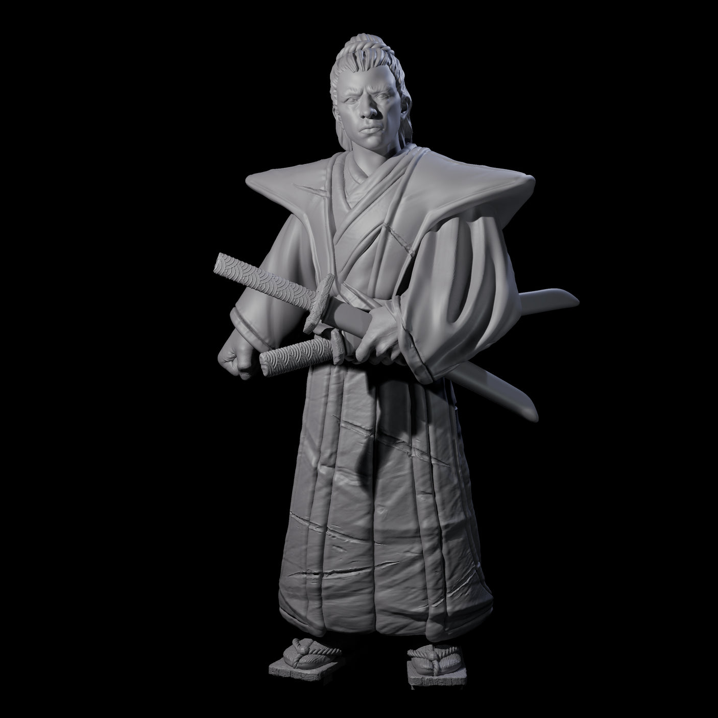 Inquisitive Armourless Samuari Miniature for Dungeons and Dragons, Pathfinder or other TTRPGs