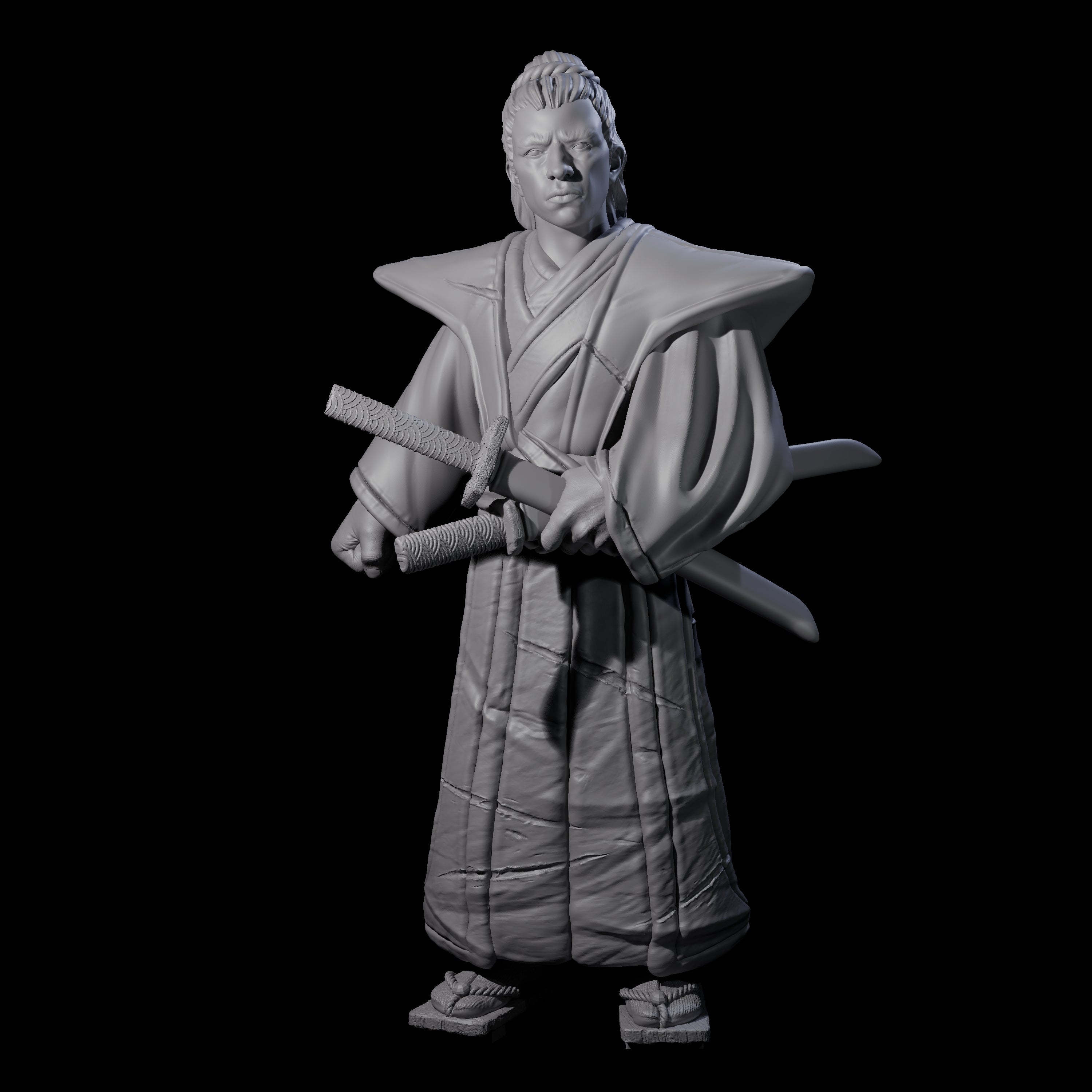 Inquisitive Armourless Samuari Miniature for Dungeons and Dragons, Pathfinder or other TTRPGs
