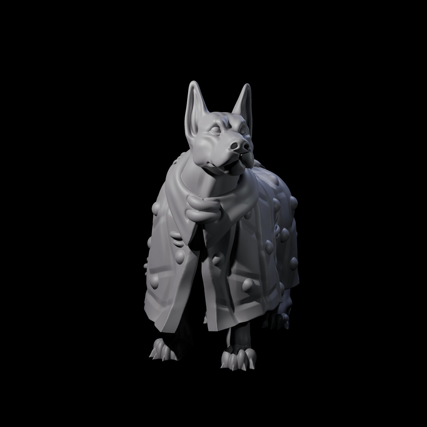 Inquisitive Dog B Miniature for Dungeons and Dragons, Pathfinder or other TTRPGs