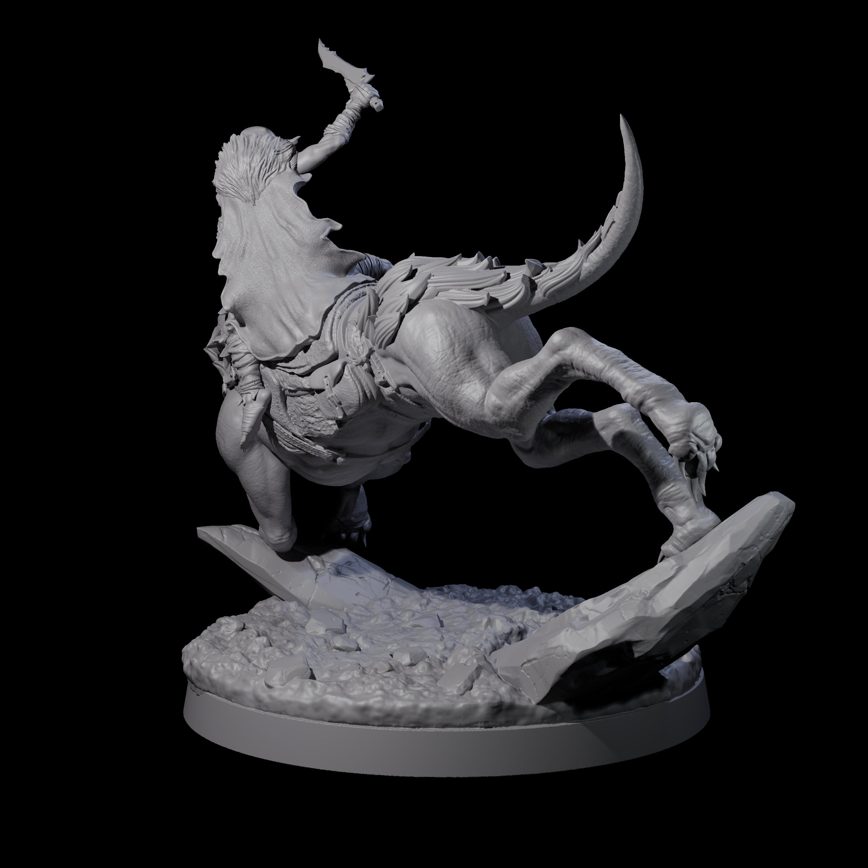 Insane Goblin Worg Rider B Miniature for Dungeons and Dragons, Pathfinder or other TTRPGs