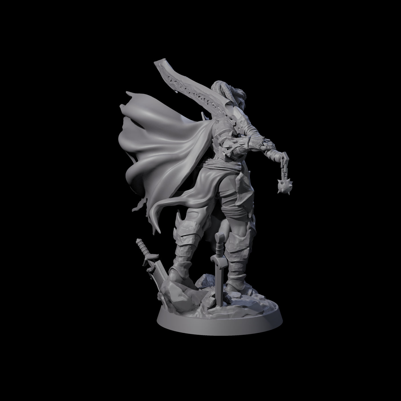 Intense Orc War Matron Miniature for Dungeons and Dragons, Pathfinder or other TTRPGs
