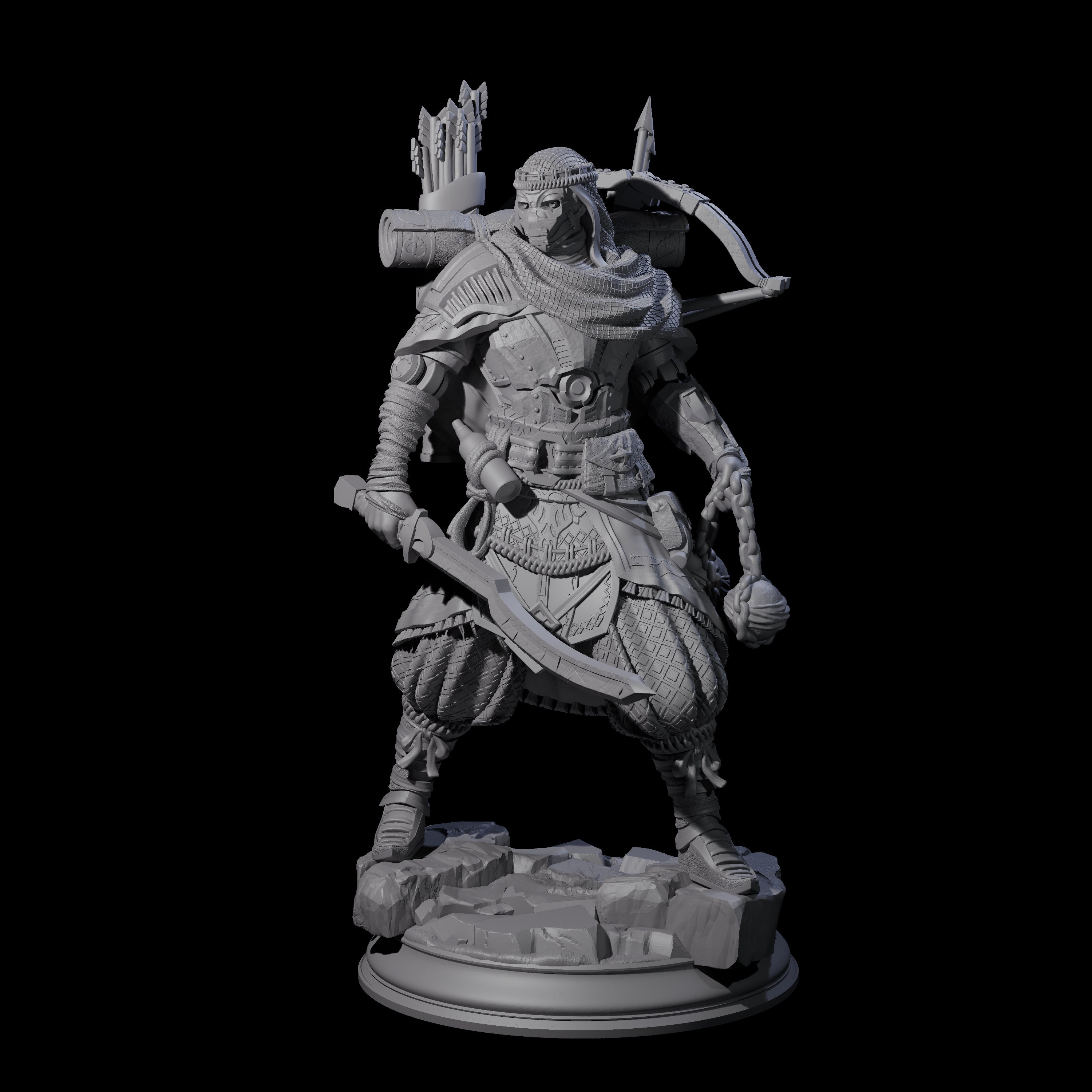 Intrepid Desert Warforged Archer Miniature for Dungeons and Dragons, Pathfinder or other TTRPGs