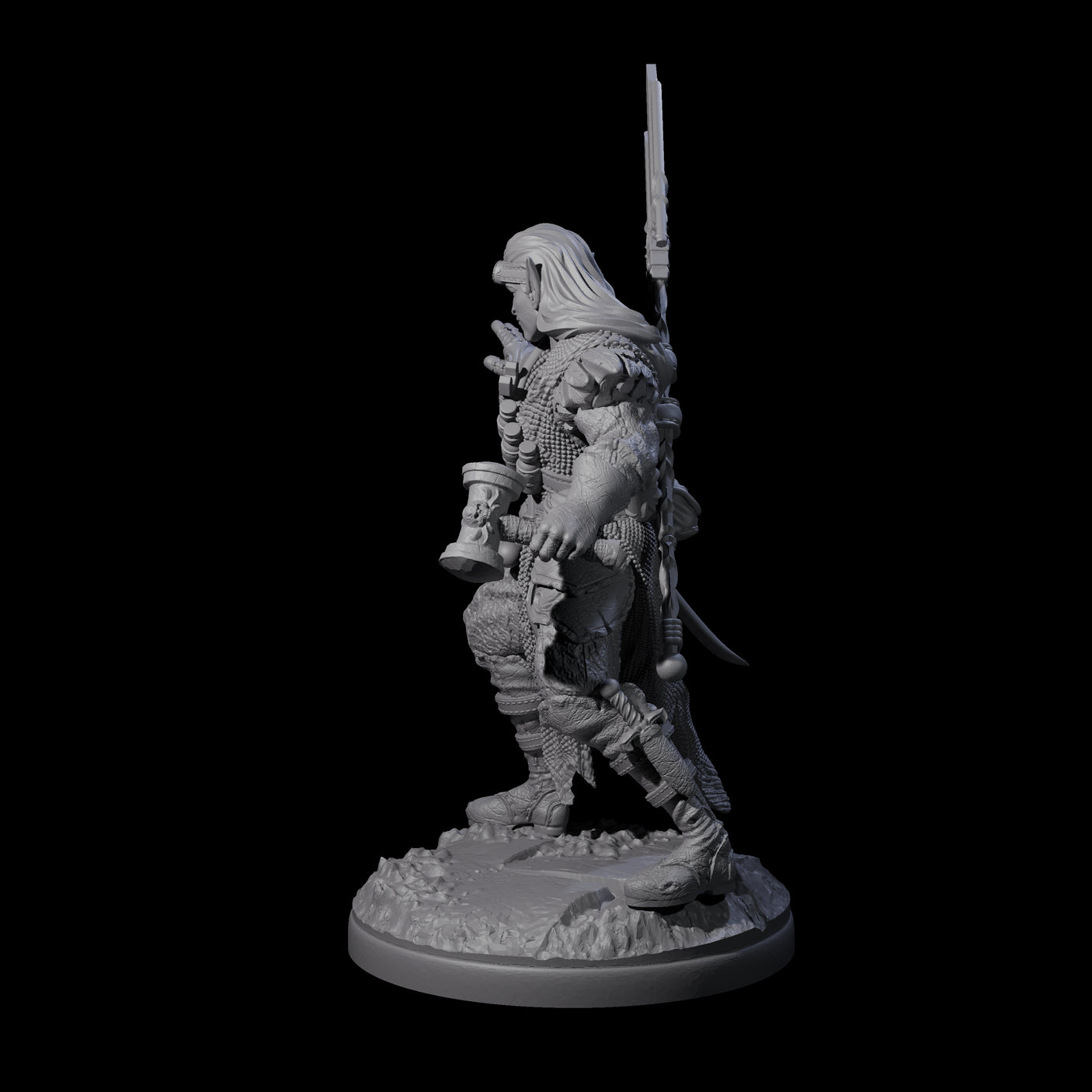 Intrepid Elf Artificer Miniature for Dungeons and Dragons, Pathfinder or other TTRPGs