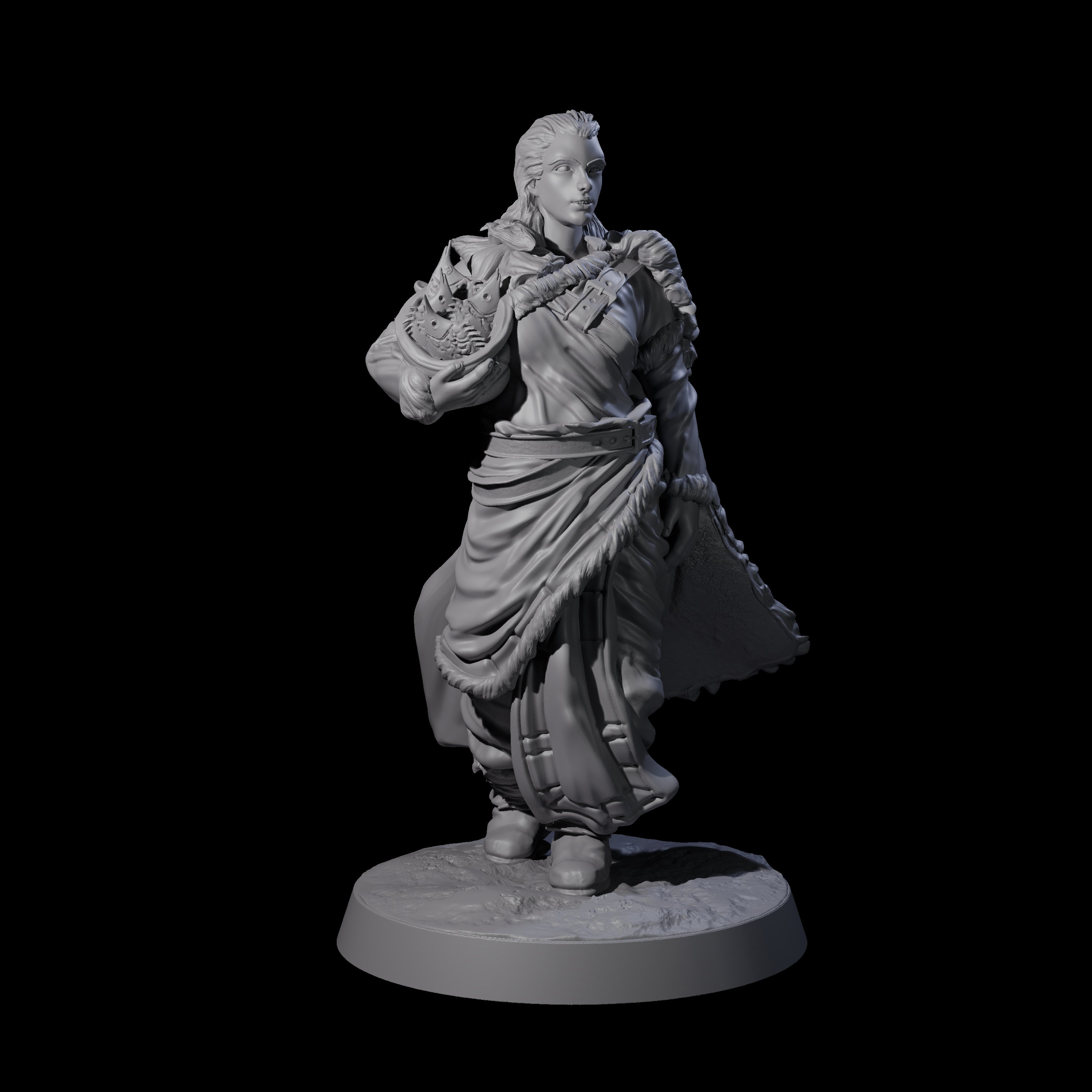 Intrepid Ice Clan Villager C Miniature for Dungeons and Dragons, Pathfinder or other TTRPGs