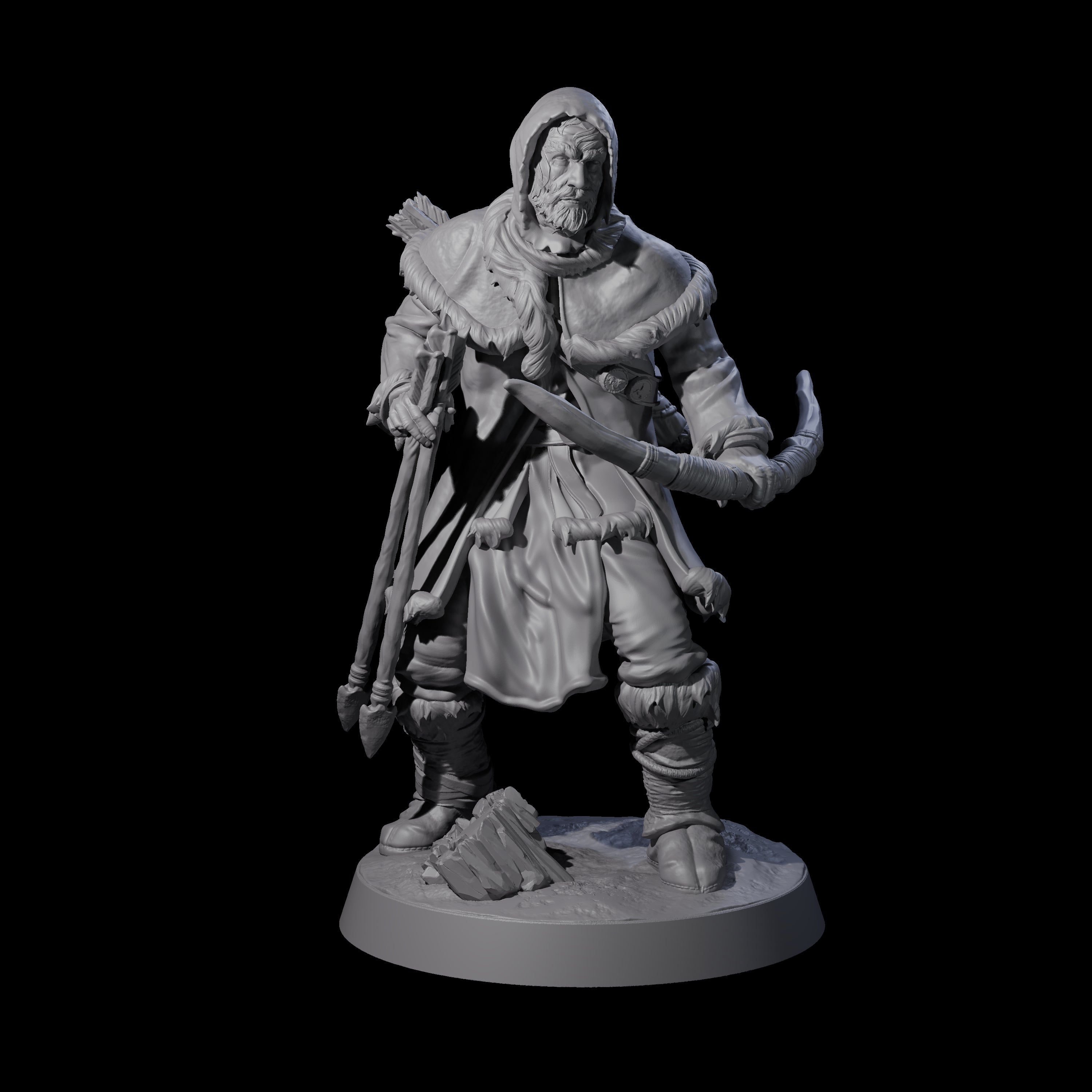 Intrepid Ice Clan Villager D Miniature for Dungeons and Dragons, Pathfinder or other TTRPGs