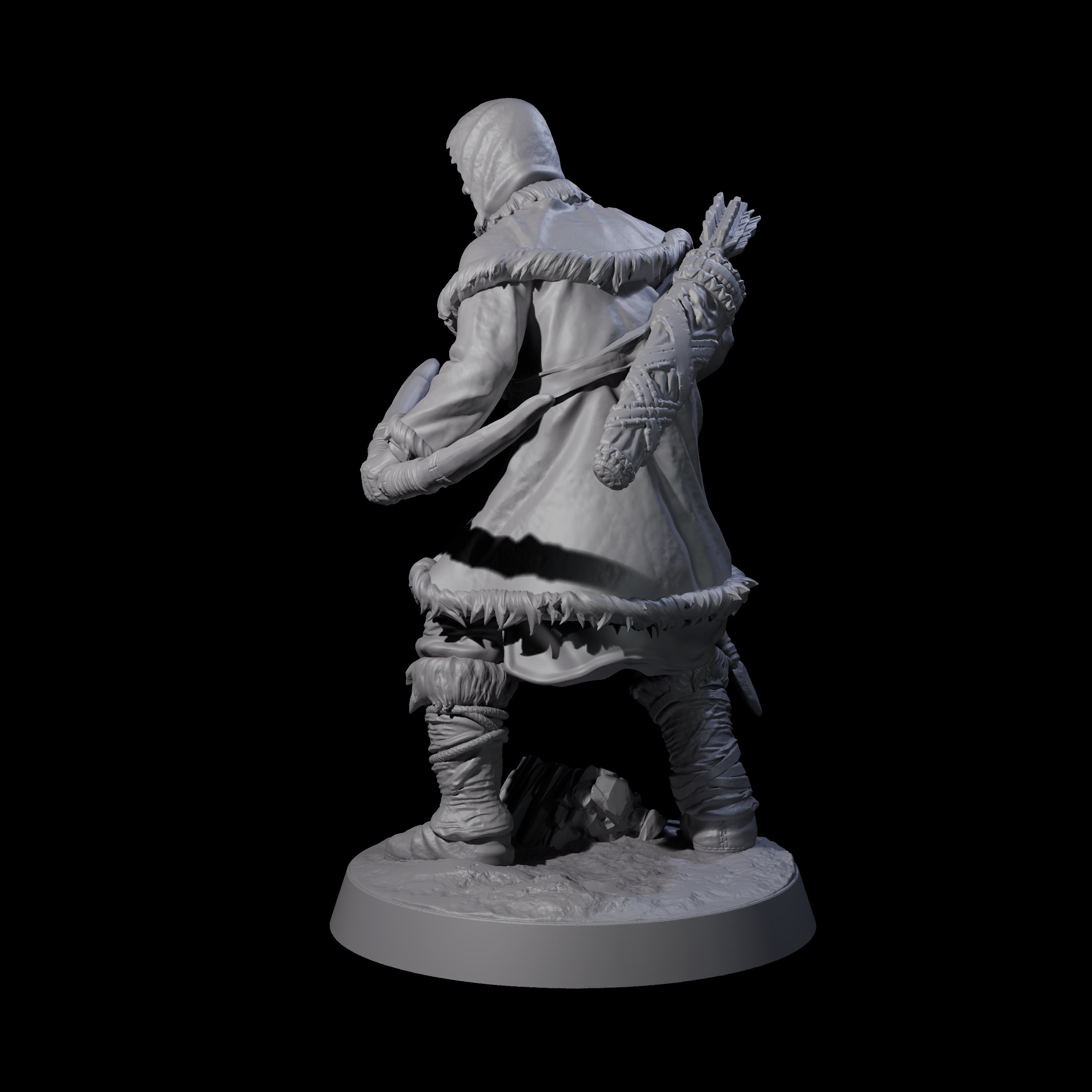 Intrepid Ice Clan Villager D Miniature for Dungeons and Dragons, Pathfinder or other TTRPGs