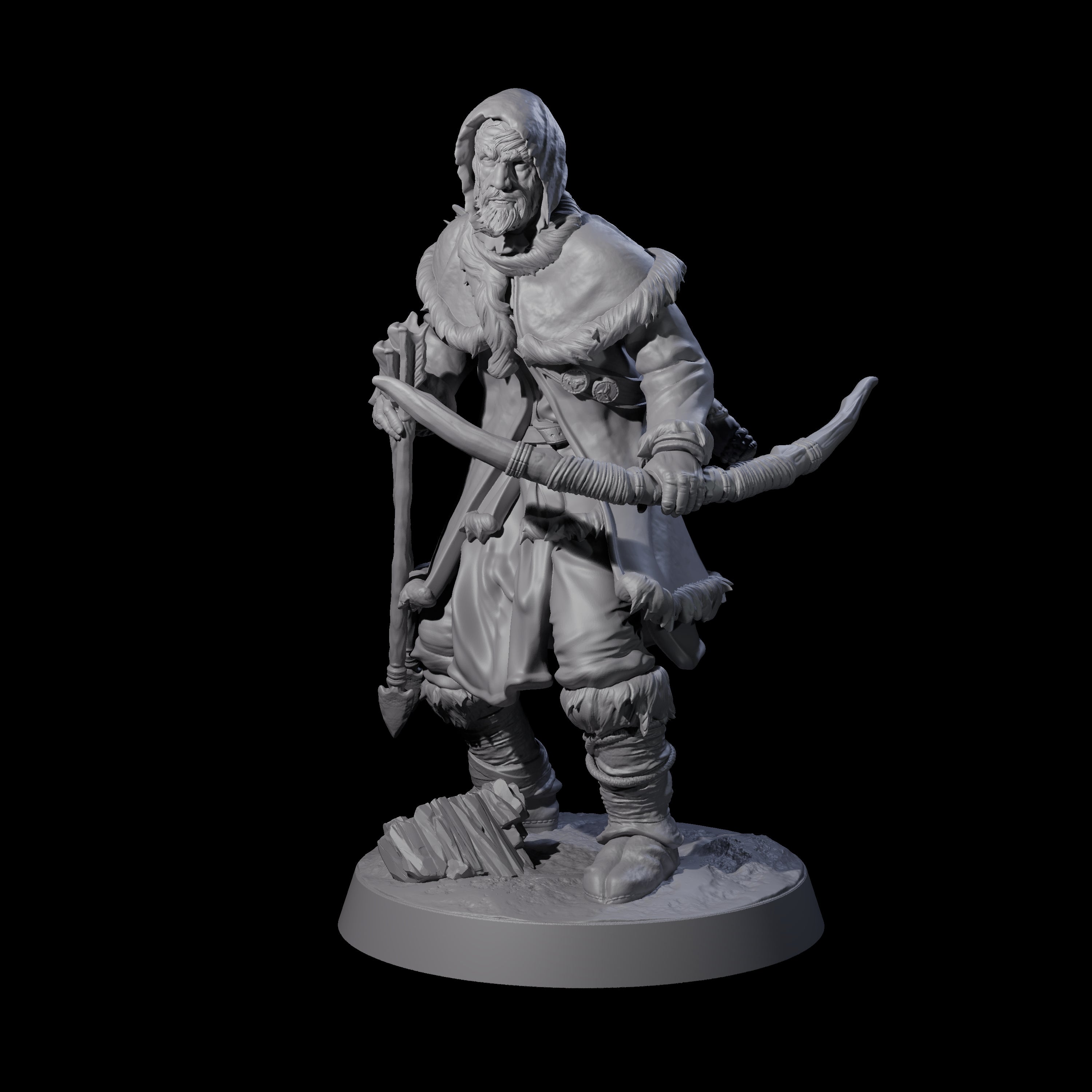 Intrepid Ice Clan Villager D Miniature for Dungeons and Dragons, Pathfinder or other TTRPGs