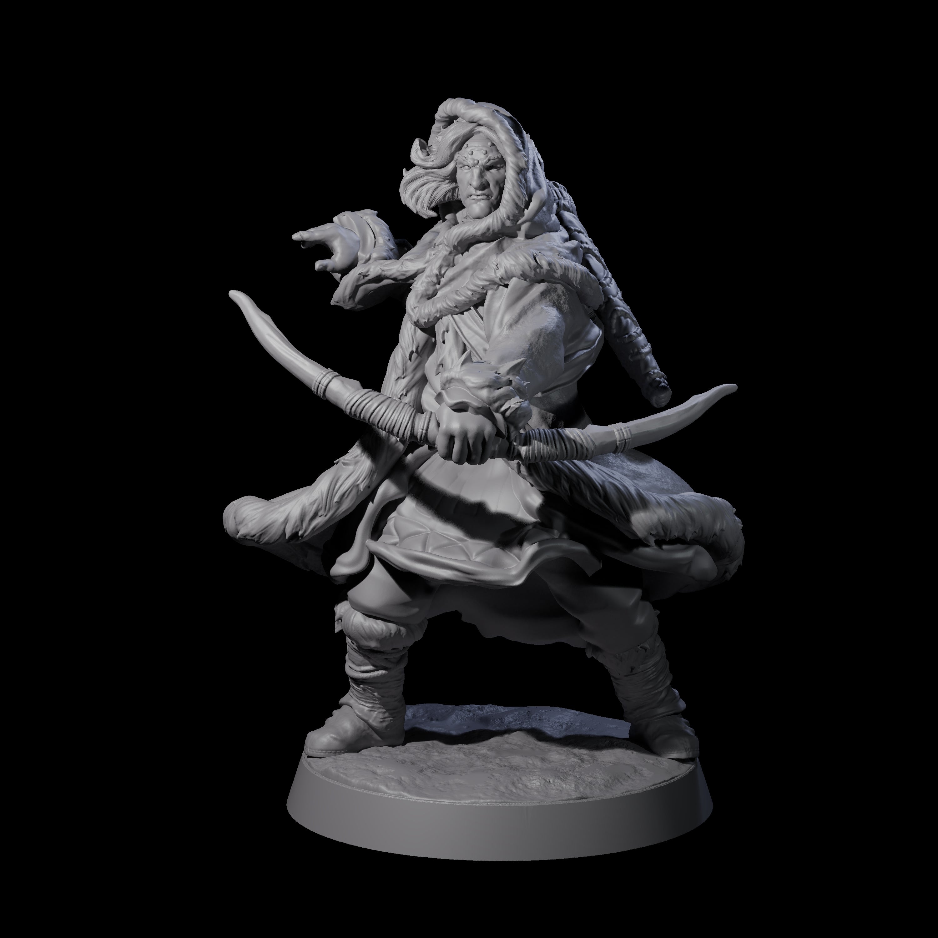 Intrepid Ice Clan Villagers Miniature for Dungeons and Dragons, Pathfinder or other TTRPGs