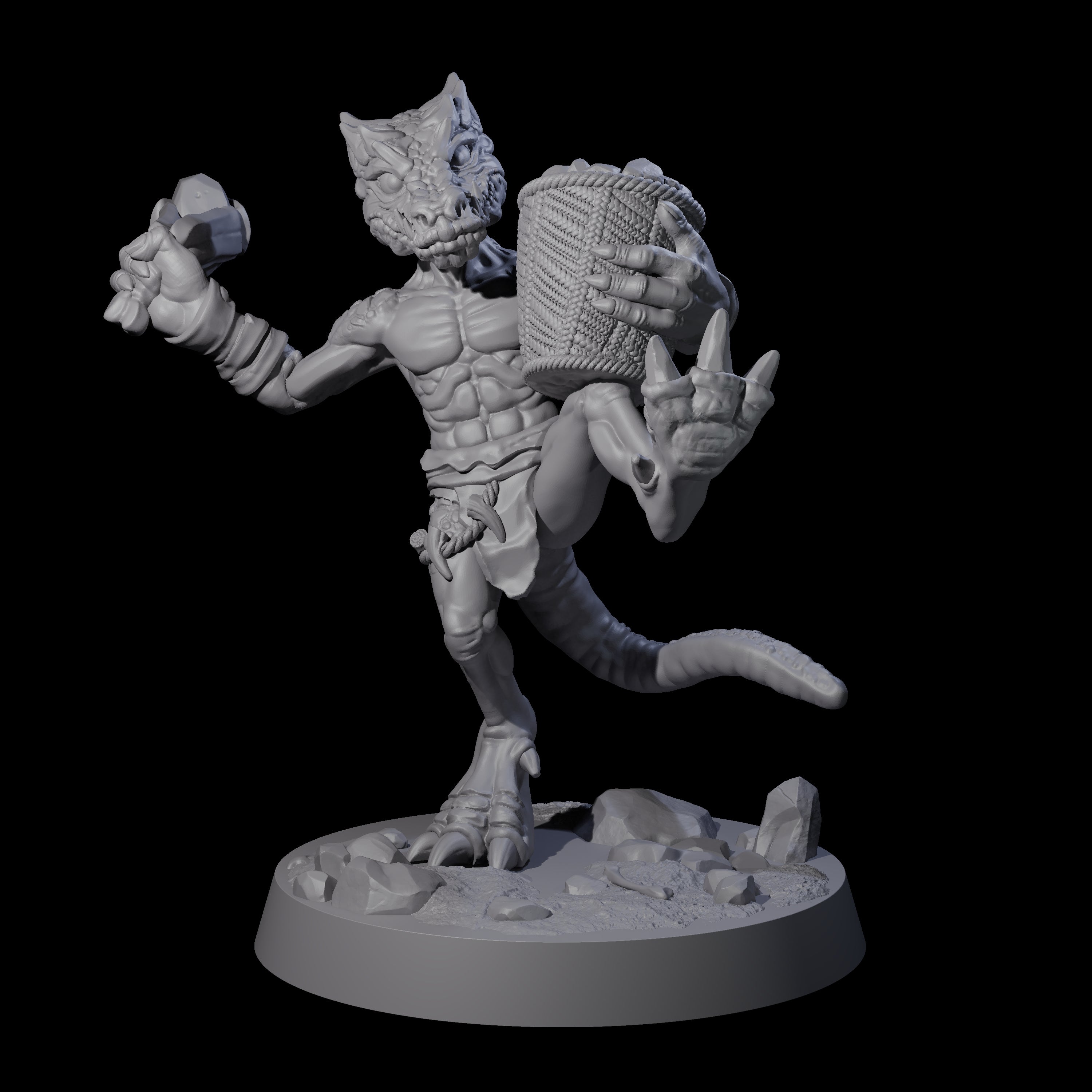 Intrepid Kobold C Miniature for Dungeons and Dragons, Pathfinder or other TTRPGs