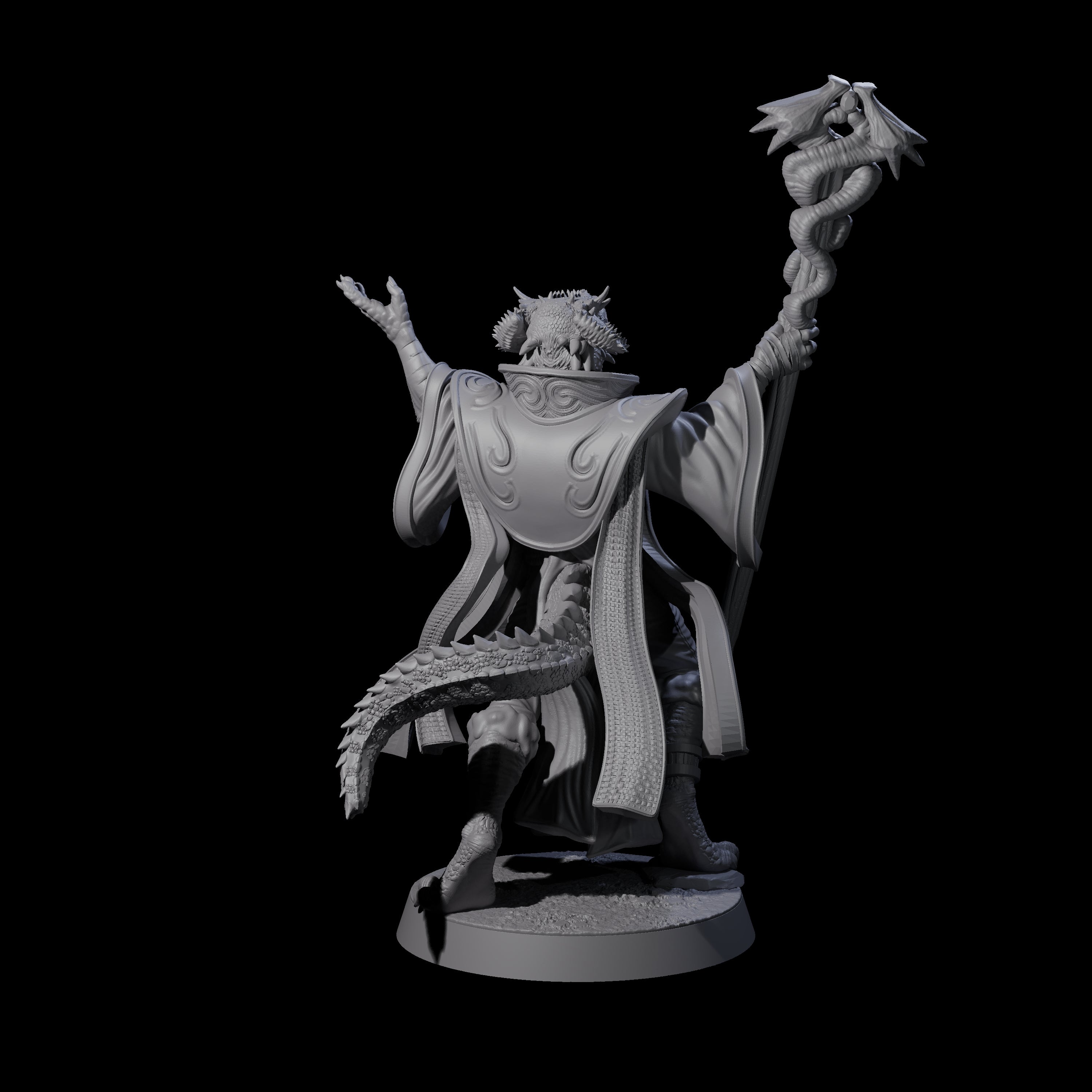 Invoking Dragonborn Wizard Miniature for Dungeons and Dragons, Pathfinder or other TTRPGs